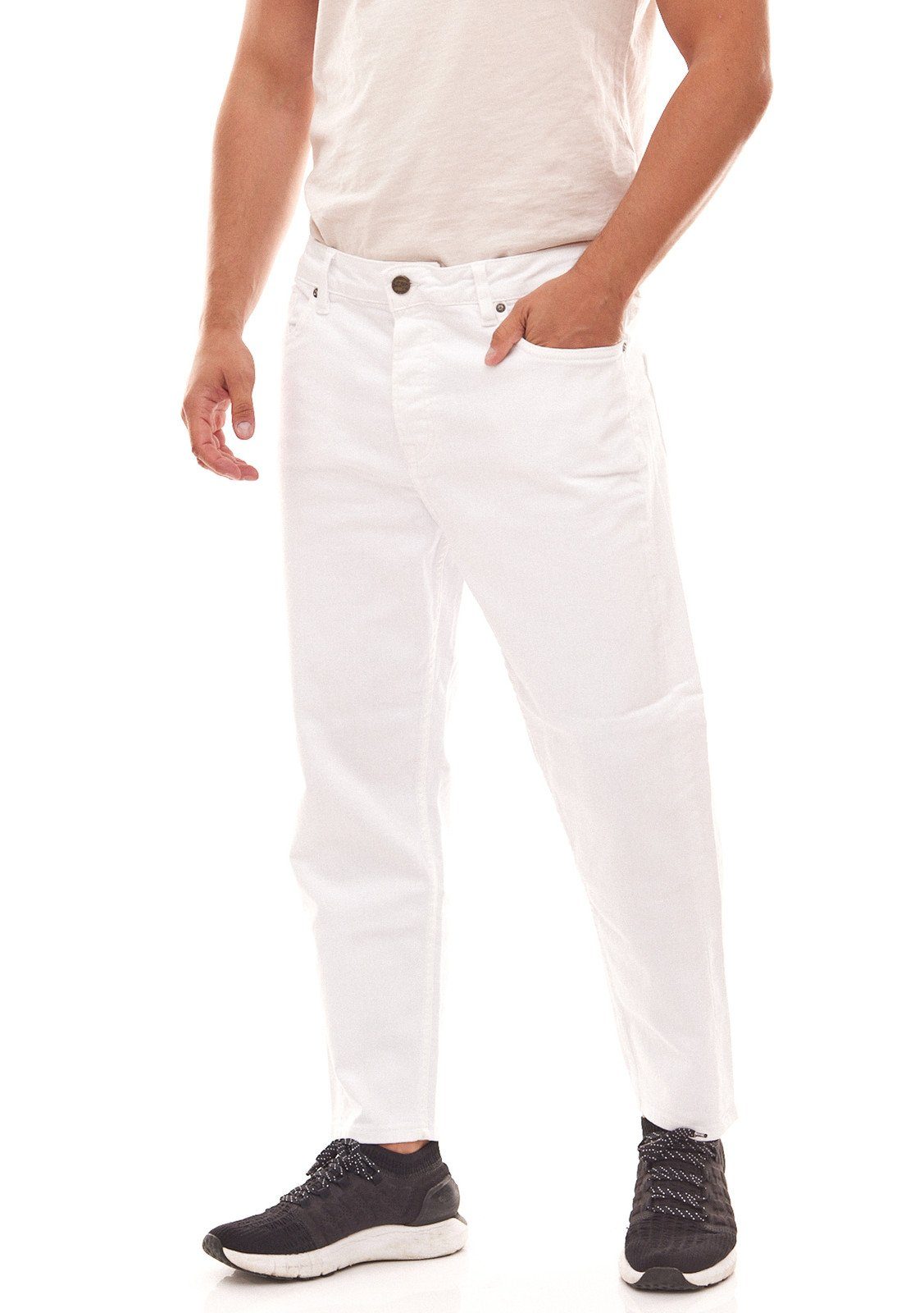 ONLY & SONS Stoffhose »ONLY & SONS Onsavi Beam Tap Crop Herren Jeans Sommer- Hose Weiß«