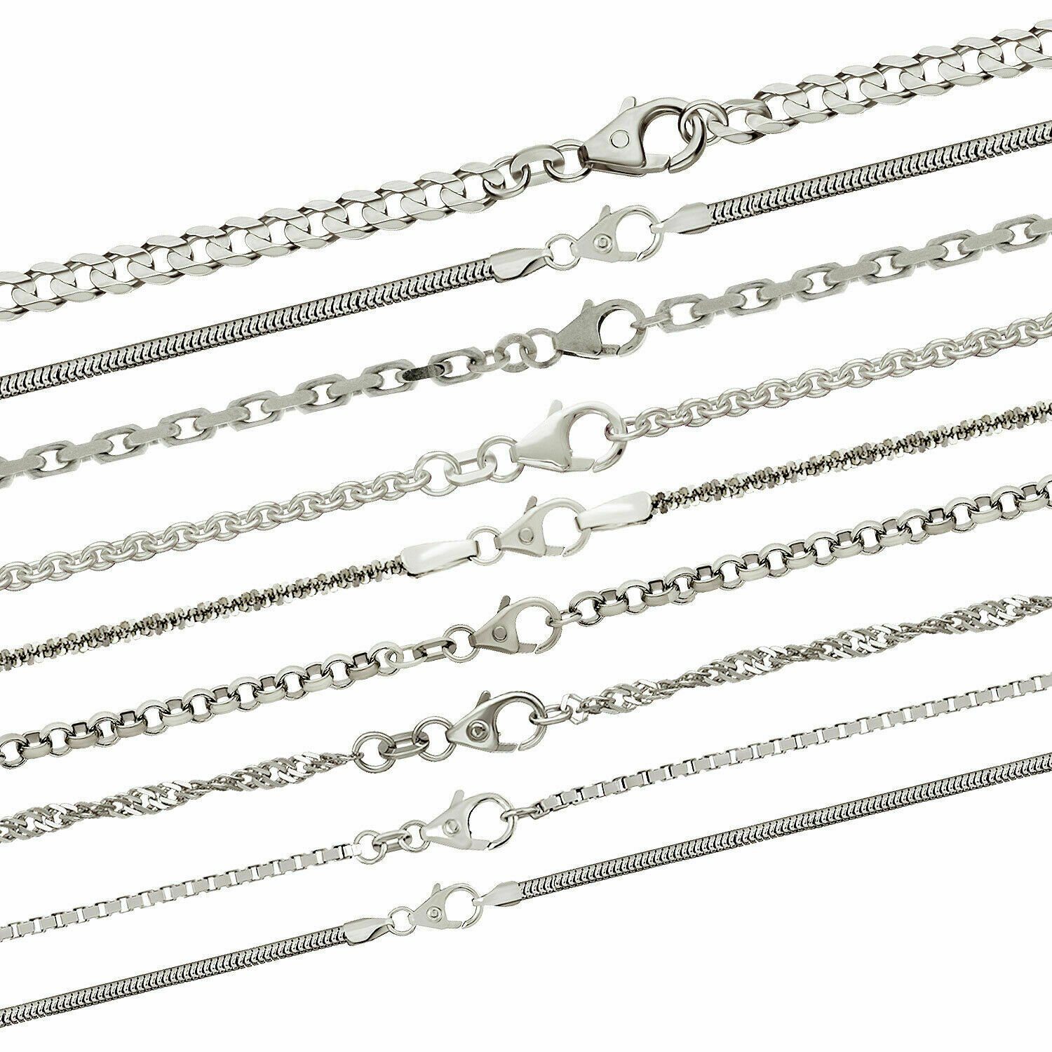 HOPLO Panzerkette Silberkette Schlangenkette rund Länge 42cm - Breite 0,8mm günstig online kaufen