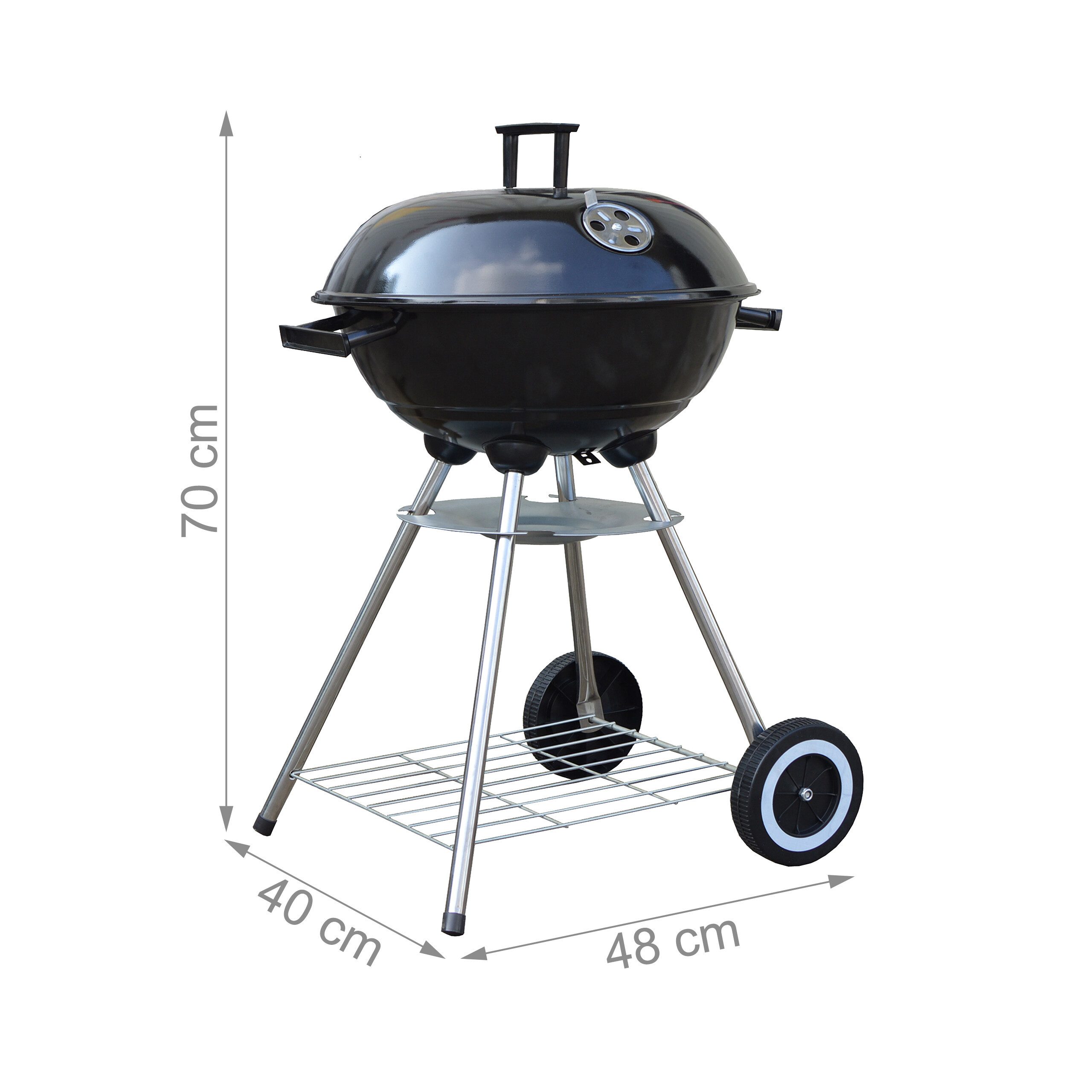 relaxdays Holzkohlegrill Kugelgrill mit Deckel