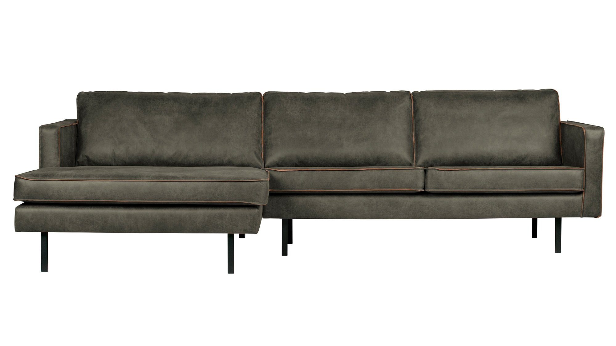 BePureHome Ecksofa Longchair-Sofa Rodeo Links - Leder Army, freistellbar