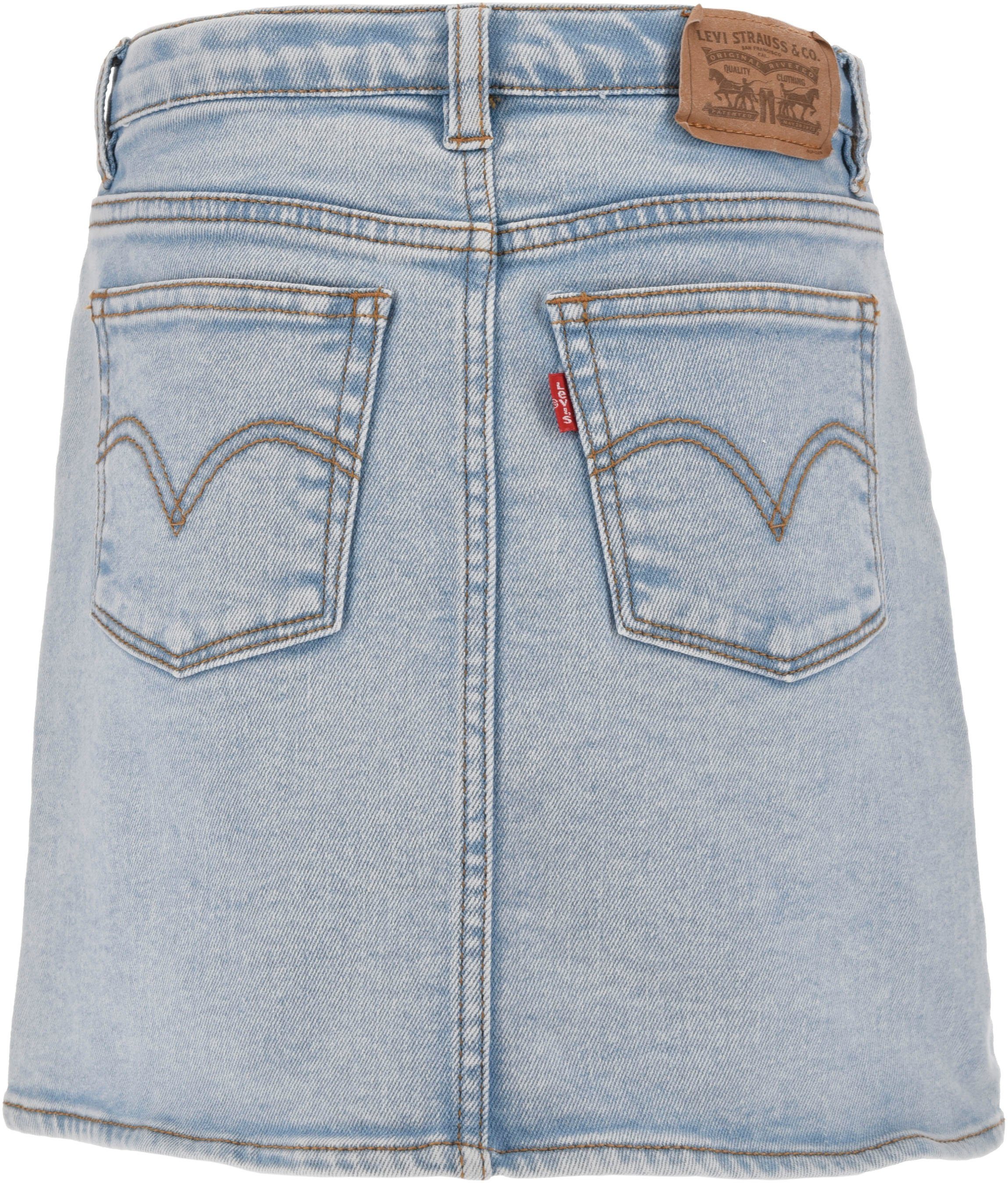 Gonna Denim Levi's High Rise Per Bambine - Taglie 2-8 Anni, Lavaggio Chiaro, 5 Tasche - Foto 8