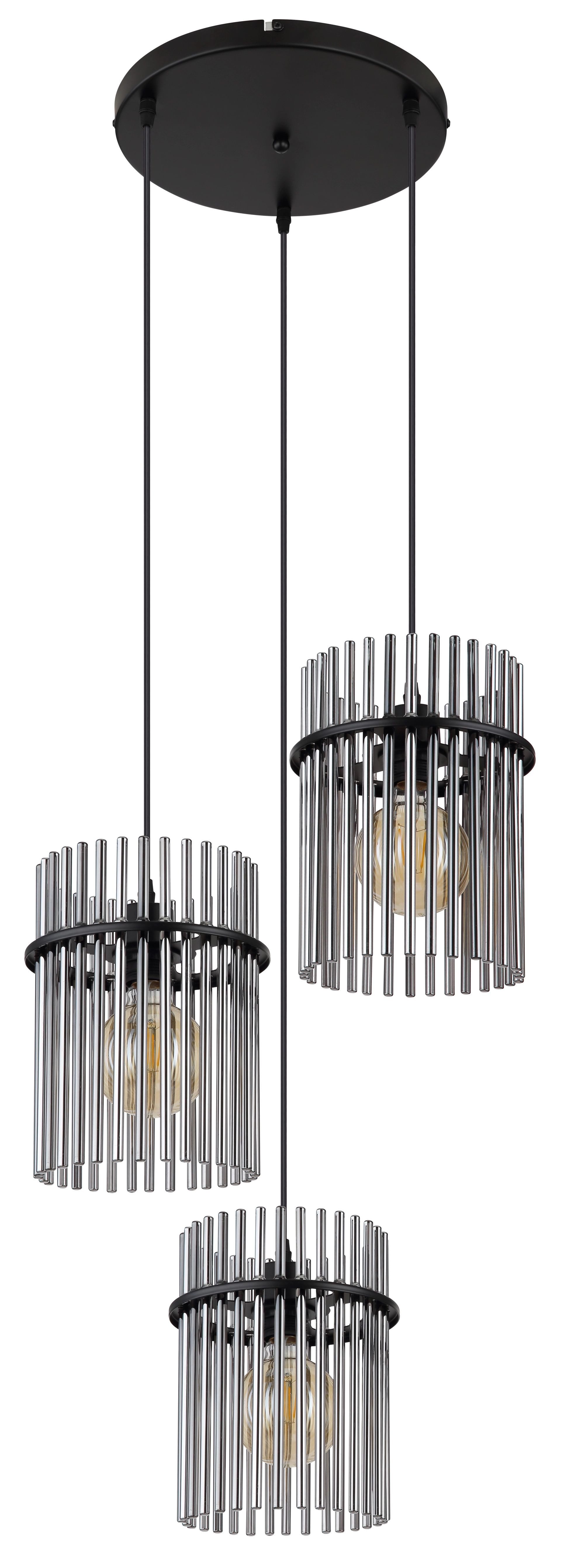 Hängeleuchte Gorley, Ø 47 cm, rauchgrau, 3-flg., Glas günstig online kaufen