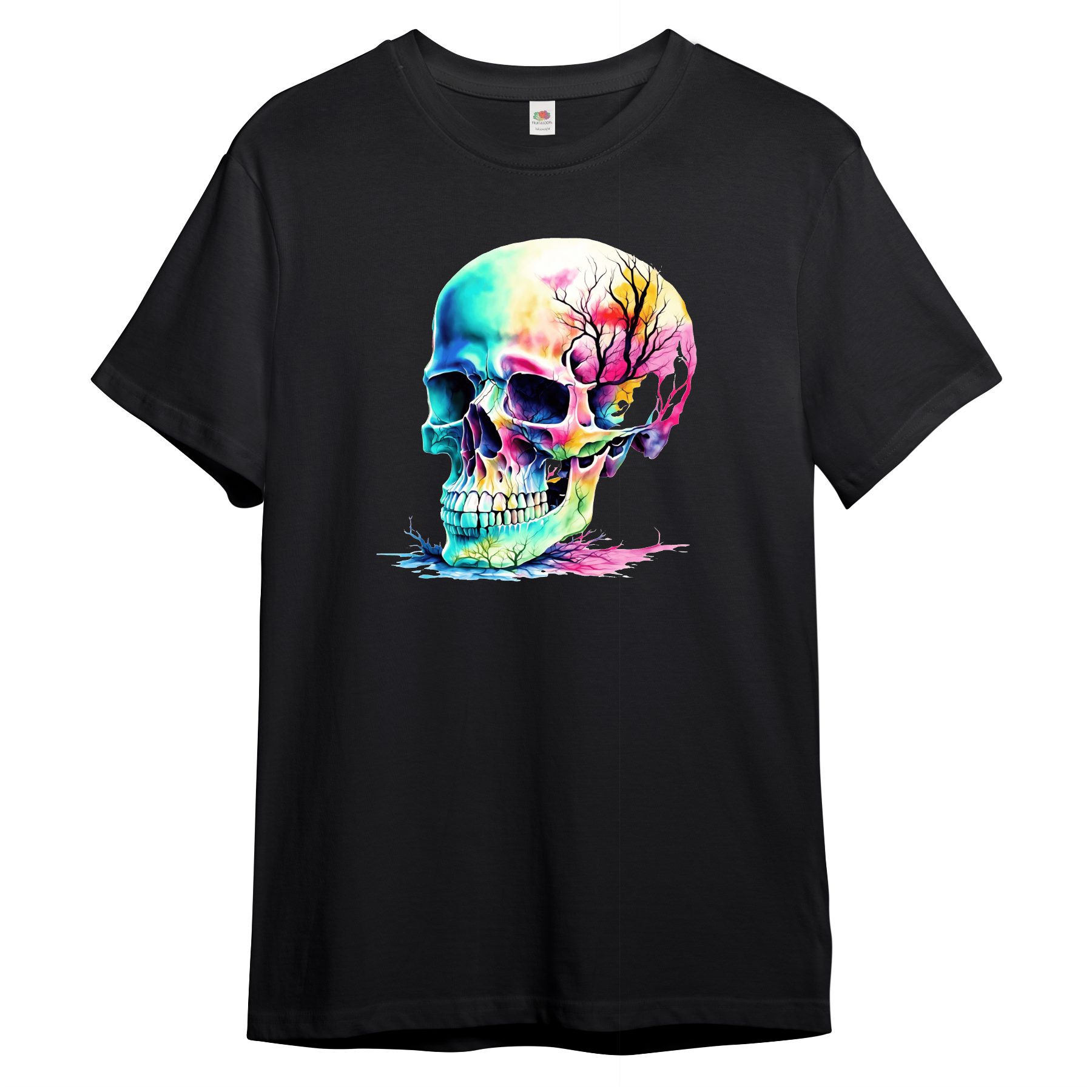 Print-Shirt Herren T-Shirt "bunter Totenkopf" Schädel, Skull