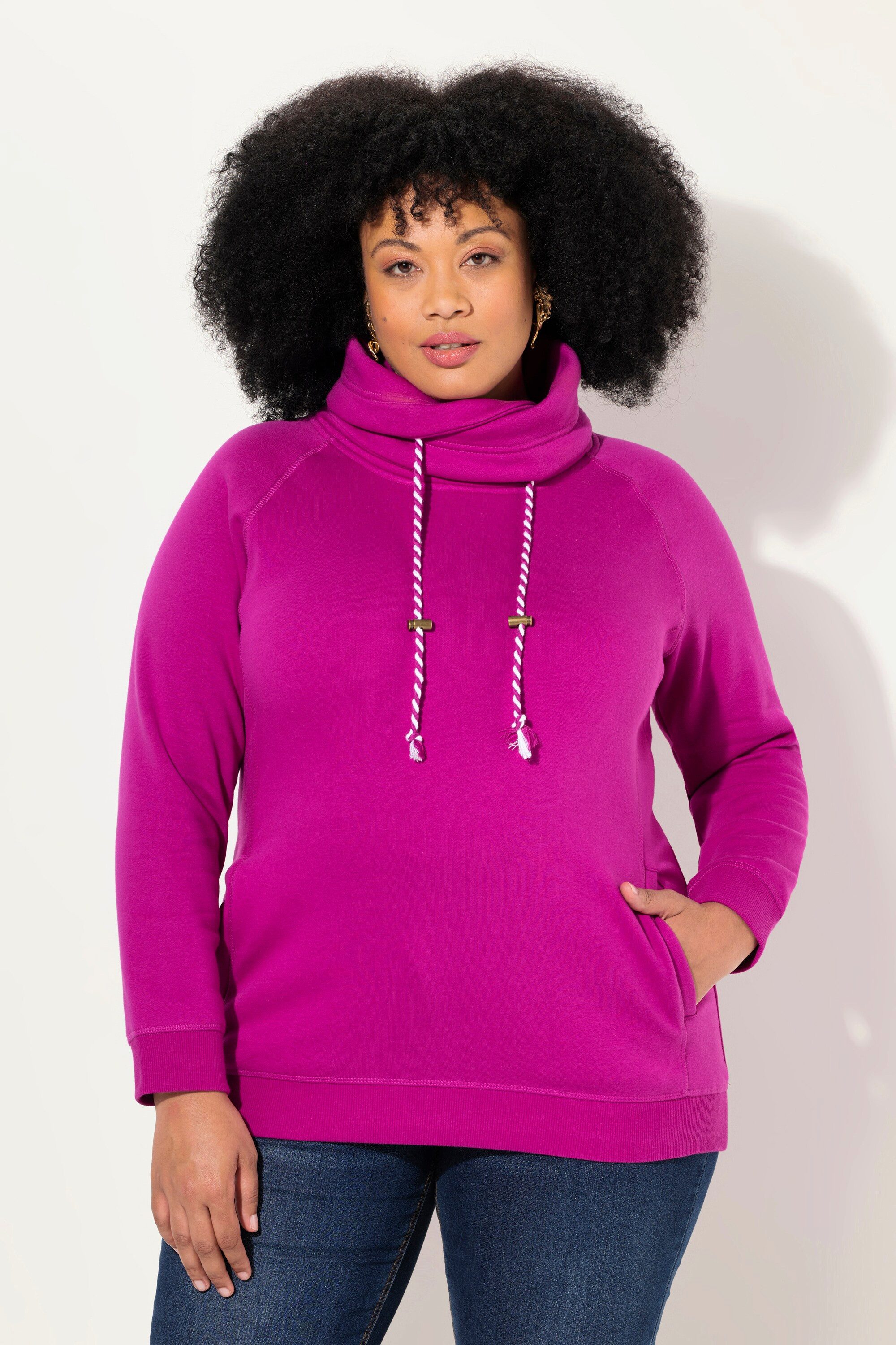Ulla Popken Sweatshirt Sweatshirt weiter Stehkragen günstig online kaufen