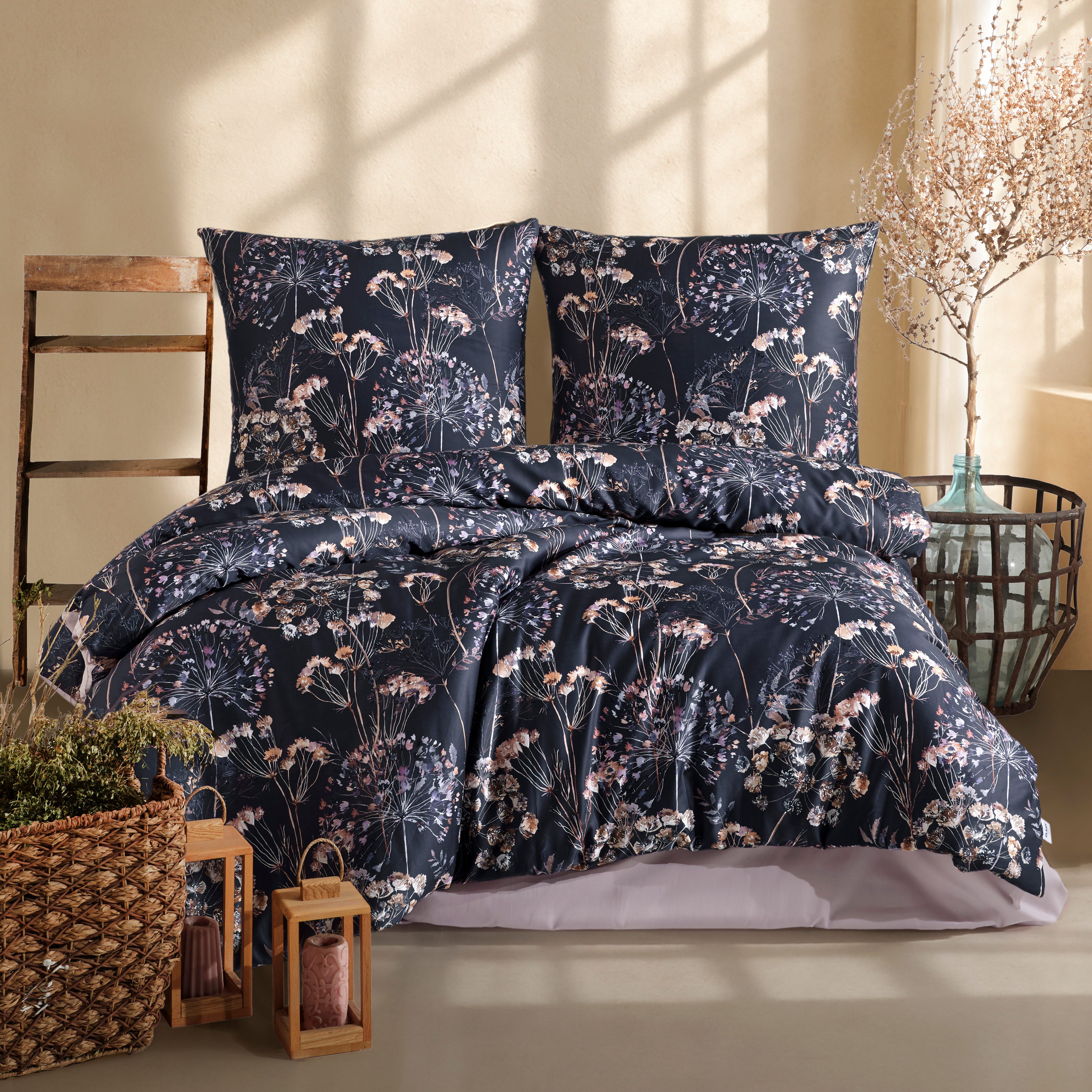 Nordqueen Bettwäsche Nordqueen Satin Gestreift Bettwäsche, günstig online kaufen