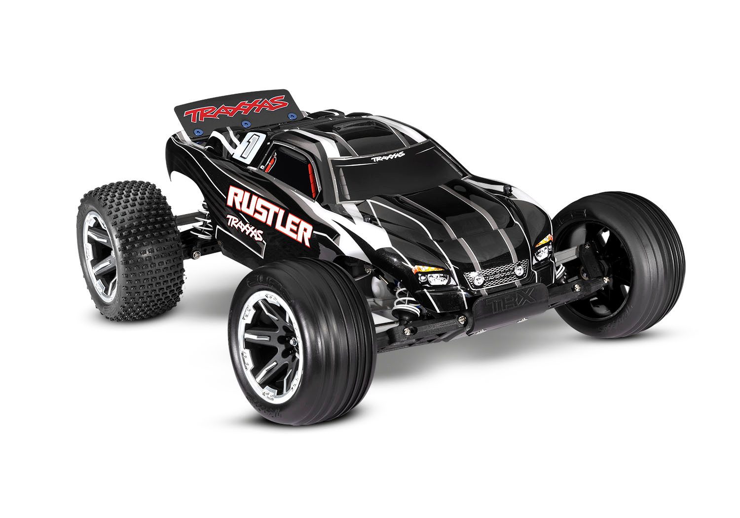 Traxxas RC-Buggy Traxxas Rustler Truck 2WD RTR 1:10 schwarz, Akku, 4A Lader