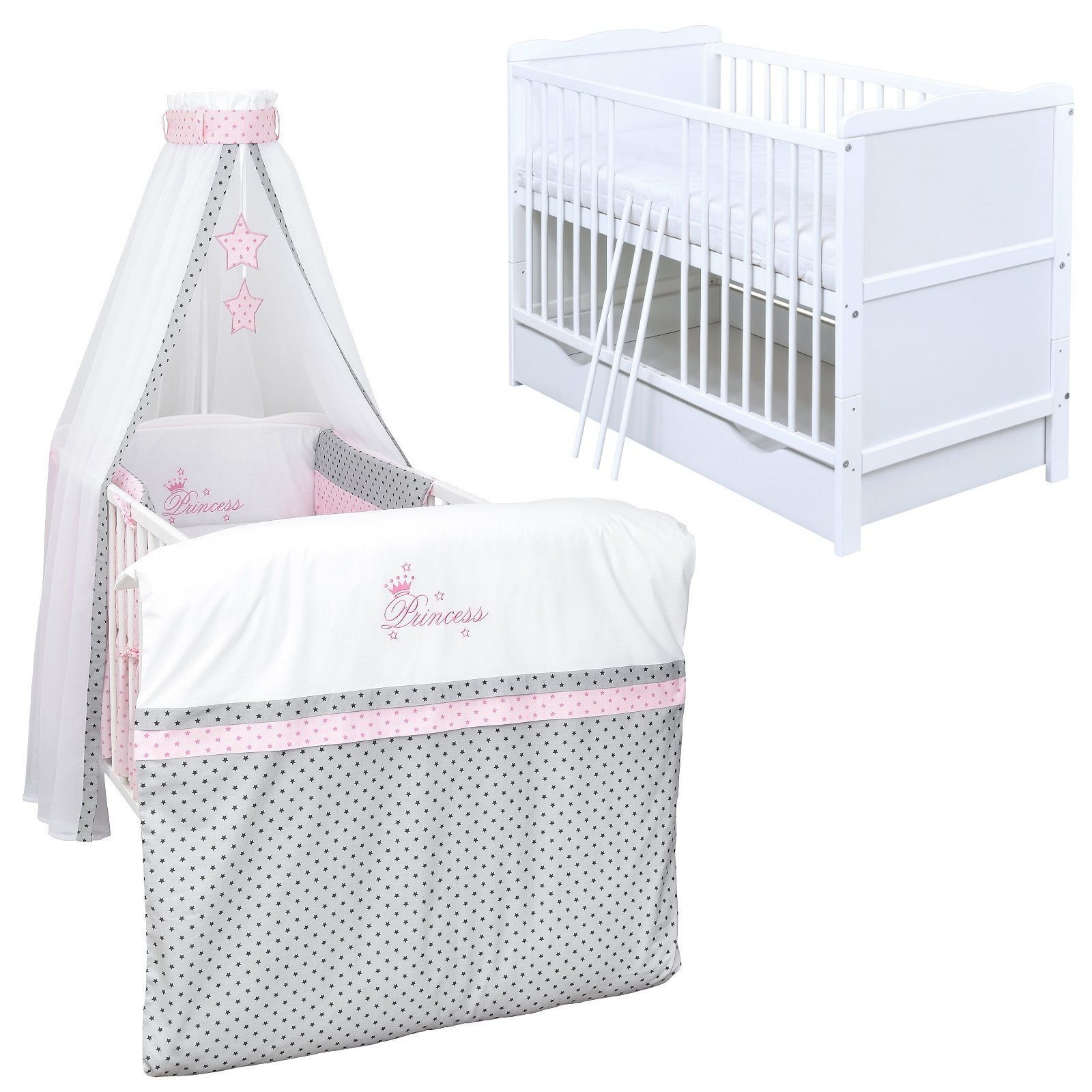 Komplettbett Babybett Jack Schublade Komplettset