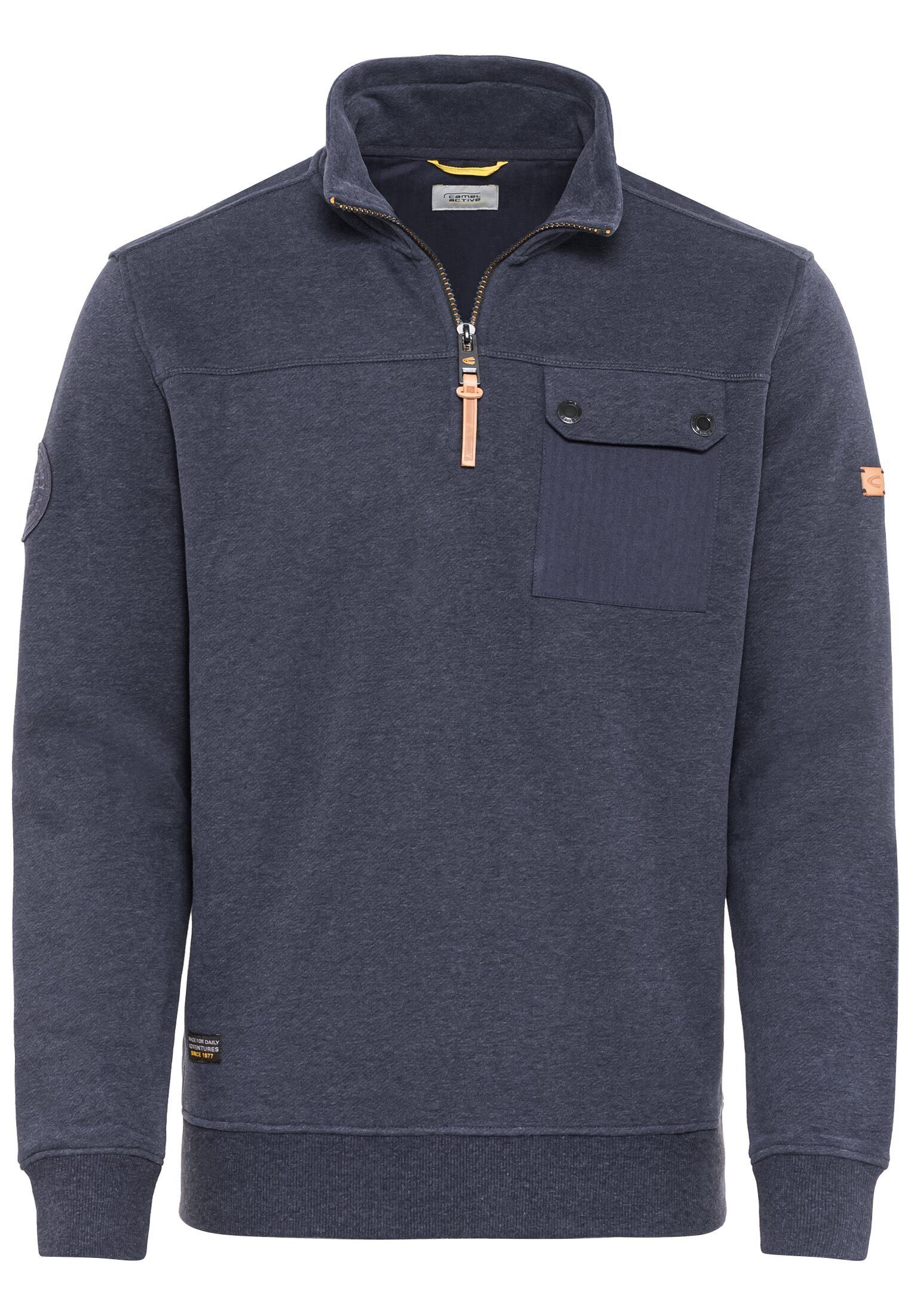 Sweatshirt Dunkelblau mit Stehkragen active camel