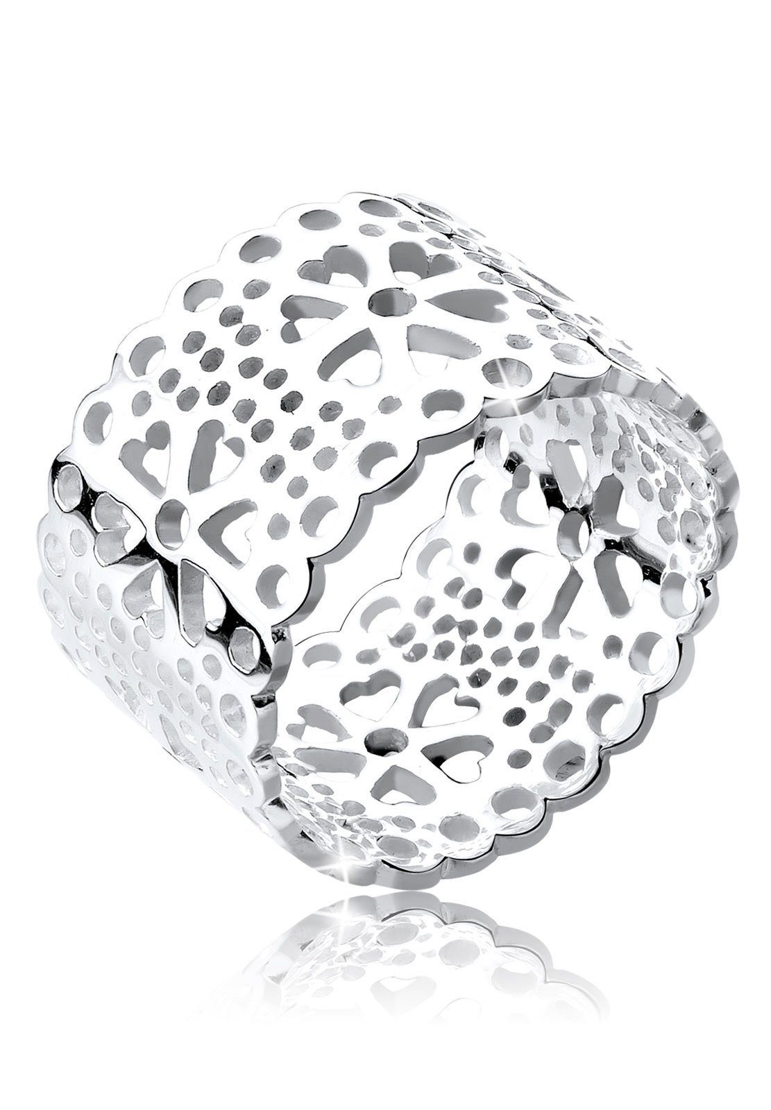 Elli Fingerring Blume Ornament Cut Out 925 Silber, Blume