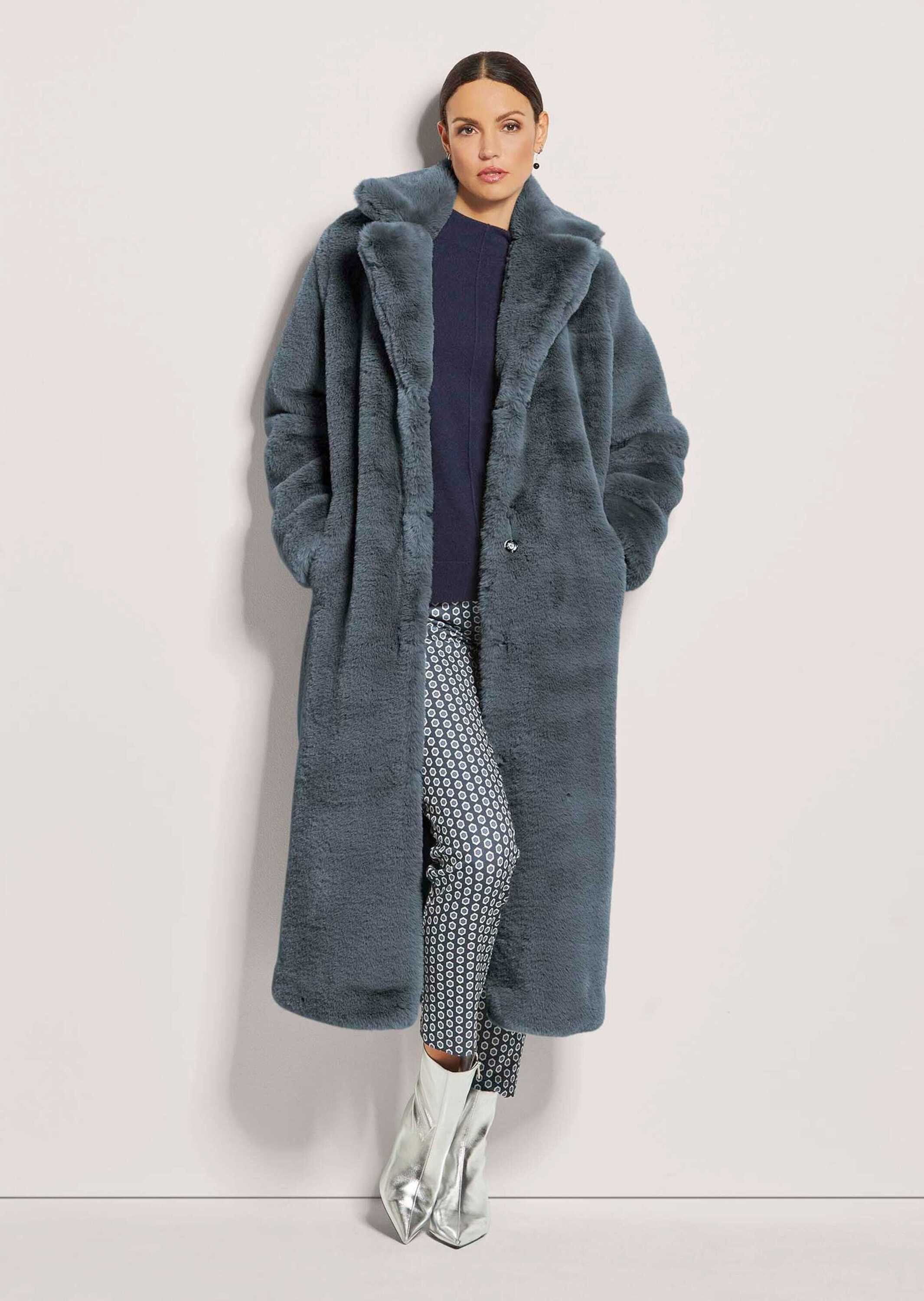 MADELEINE Kurzmantel Langer Faux-Fur-Mantel für Damen Kuscheliger Mantel mi günstig online kaufen