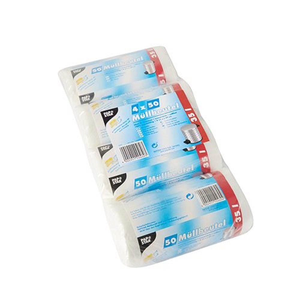 PAPSTAR Mülltrennsystem 200 Müllbeutel 69x55cm 14my transparent - 35 Liter