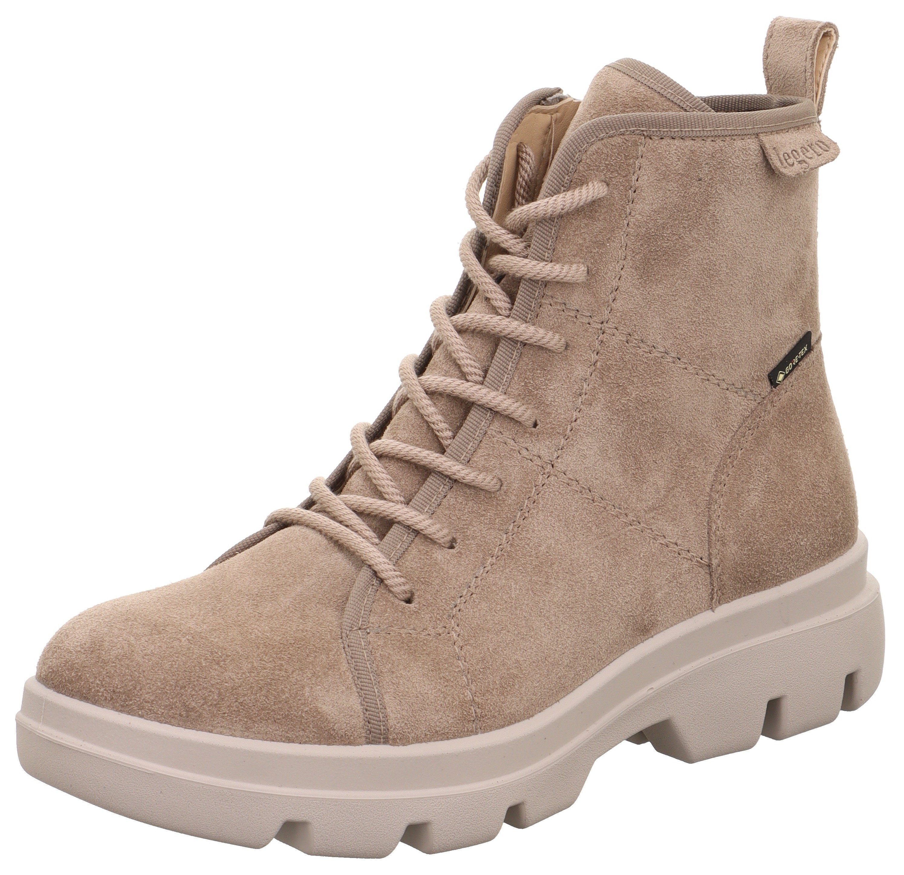 Schnürboots Plateausohle modischer Legero mit hellbeige ANGELINA