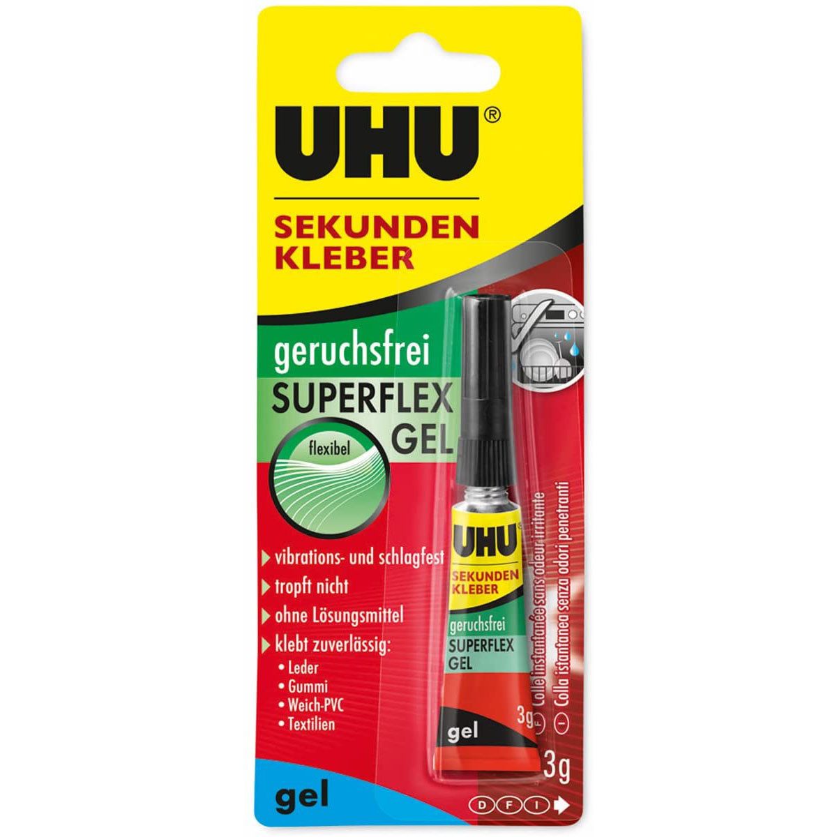 UHU Bastelkleber UHU Sekundenkleber SUPERFLEX GEL, 3 g in Tube