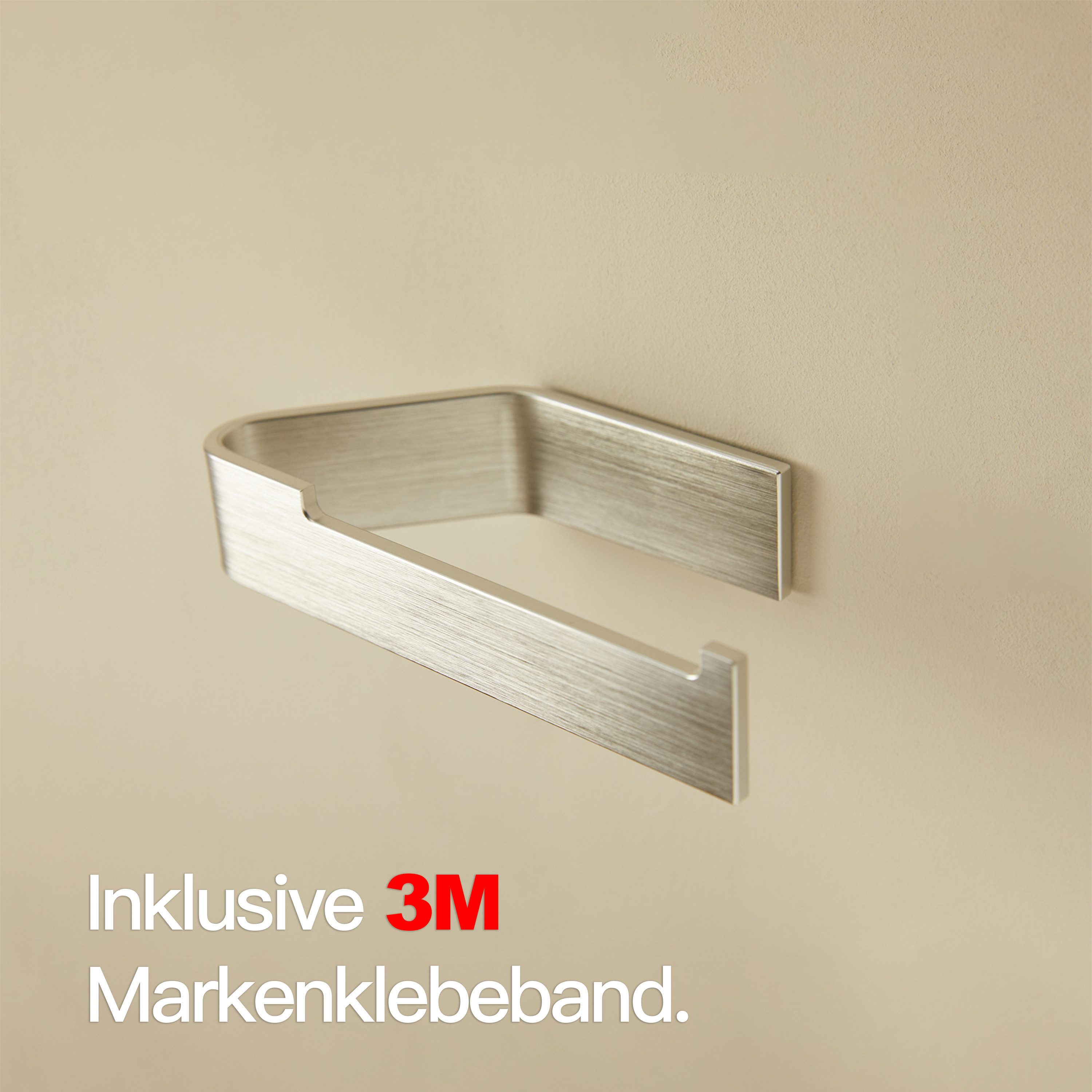 Designfabrik Hamburg Toilettenpapierhalter ohne Bohren, Klopapierhalter selbstklebend, WC Klorollenhalter, inkl. Markenklebeband für besonders starken Halt – Bild 4 von 5