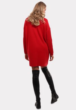 YC Fashion & Style Strickkleid Allrounder Long Pullover mit Stehkragen Basic, Casual, Langarm, in Unifarbe, mit Rollkragen