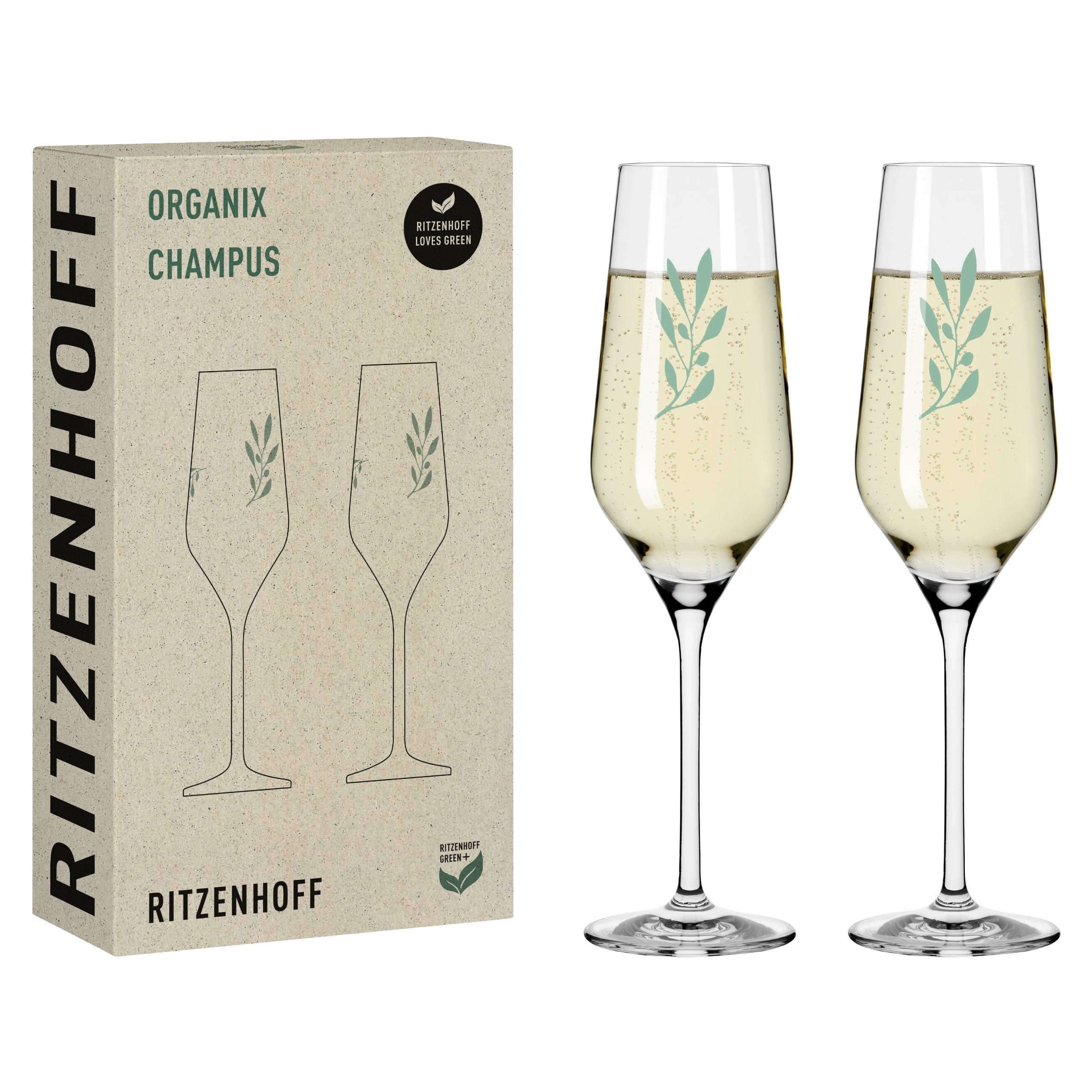 Ritzenhoff Champagnerglas Organix, Kristallglas
