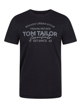 TOM TAILOR T-Shirt Herren Printshirt Regular Fit (4-tlg) Kurzarm Tee Shirt mit Rundhalsausschnitt aus 100% Baumwolle