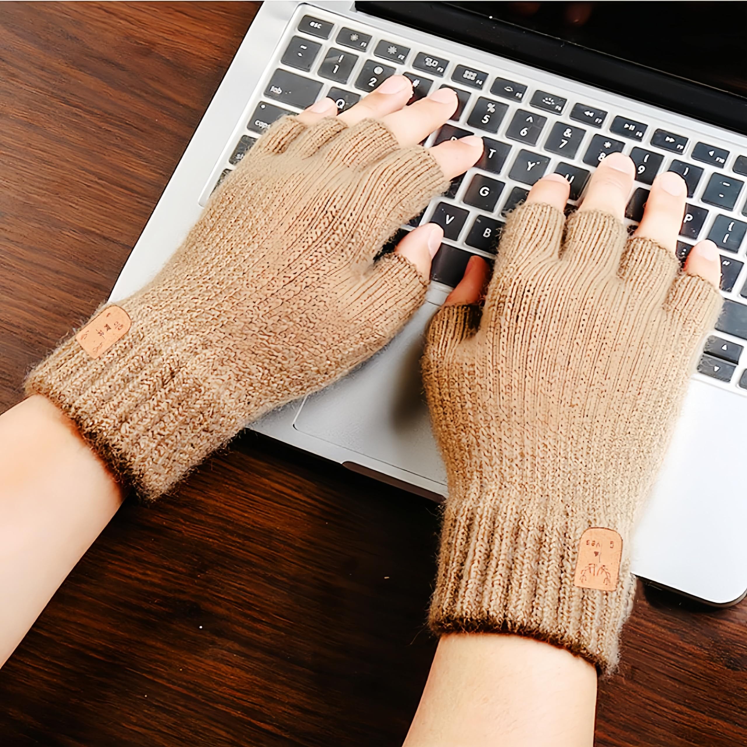 Bextsrack Strickhandschuhe Winterhandschuhe mit Fleecefutter,Touchscreen Thermohandschuhe Weihnachten Warme Handschuhe für Herren und Damen