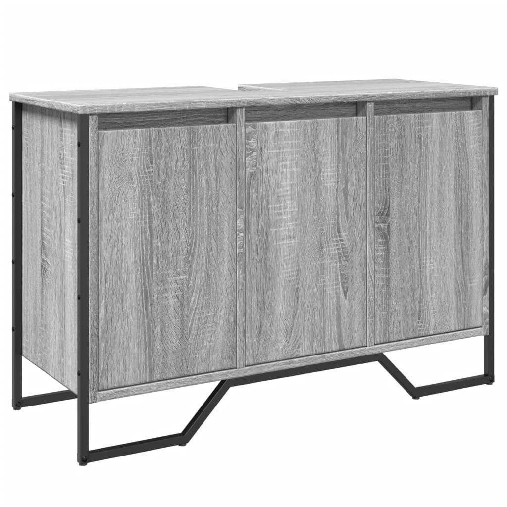 vidaXL Badezimmer-Set Waschbeckenunterschrank Grau Sonoma 91x35x60 günstig online kaufen