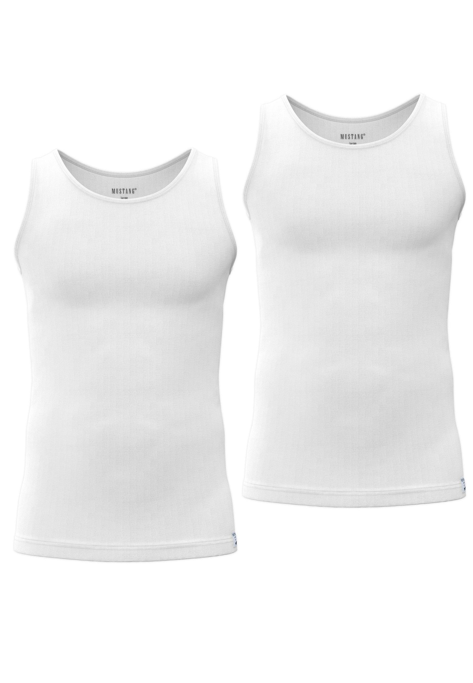 MUSTANG Unterhemd Worker Rib Unterhemd Achselshirt Doppelripp (Spar-Set, 2-St) OEKO-TEX® Standard