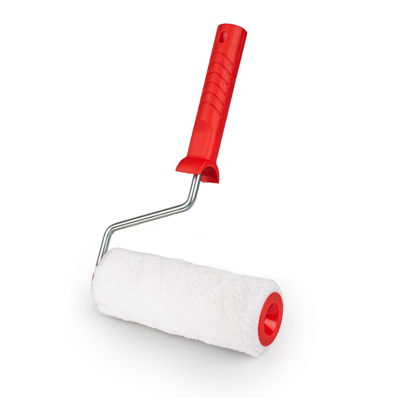 Prima-Online Farbroller Farbroller 18/24 cm Mikrofaser – Malerrolle mit Griff &Bügel Ø8 mm Set