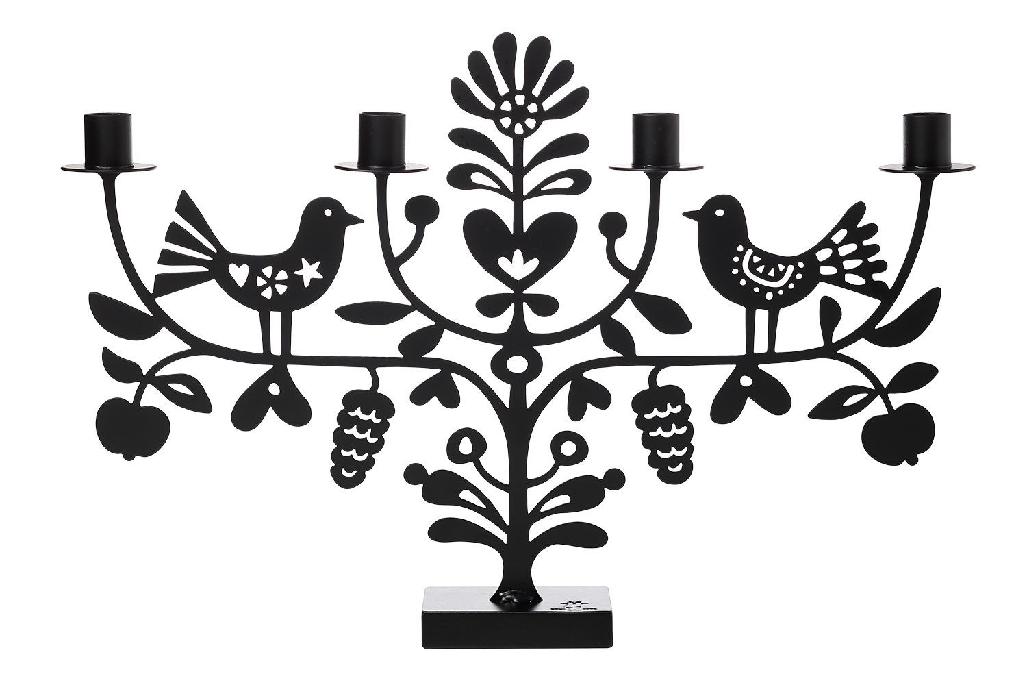 Bengt & Lotta Kerzenständer Tannenzapfen 4 flammig Höhe 32 cm schwarz Eisen (lackiert)