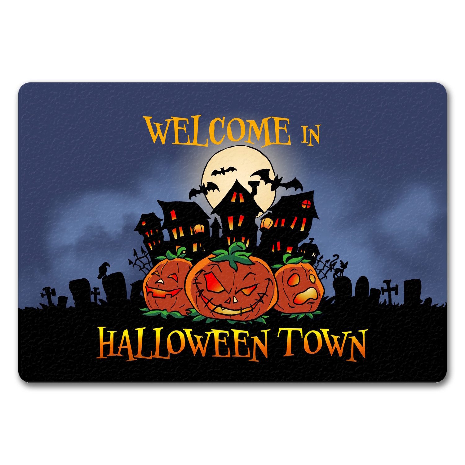 speecheese Fußmatte Fußmatte in 35x50 cm ohne Rand mit gruseligen Halloween Design und