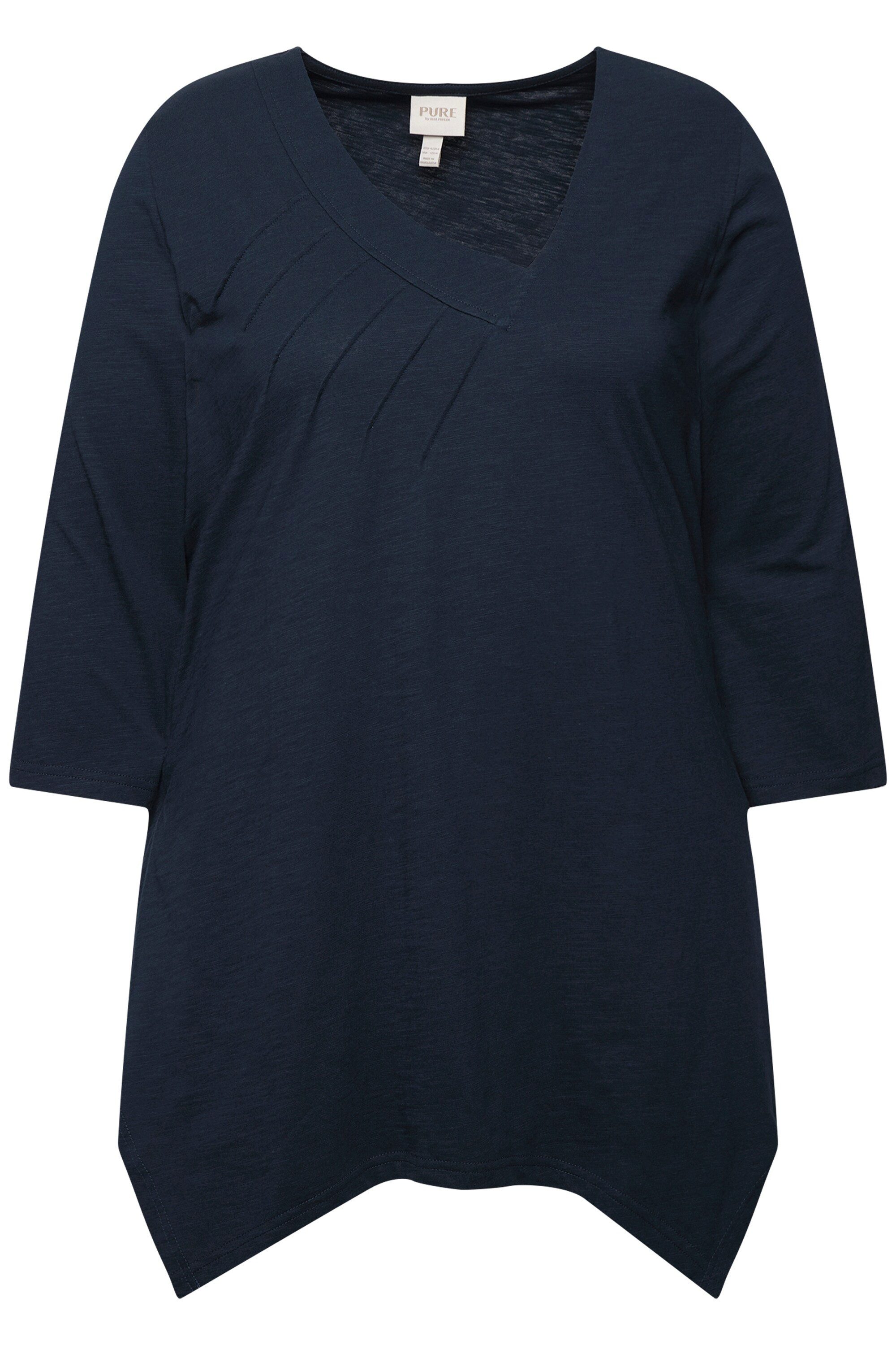 Ulla Popken Longshirt Shirt A-Linie V-Ausschnitt günstig online kaufen