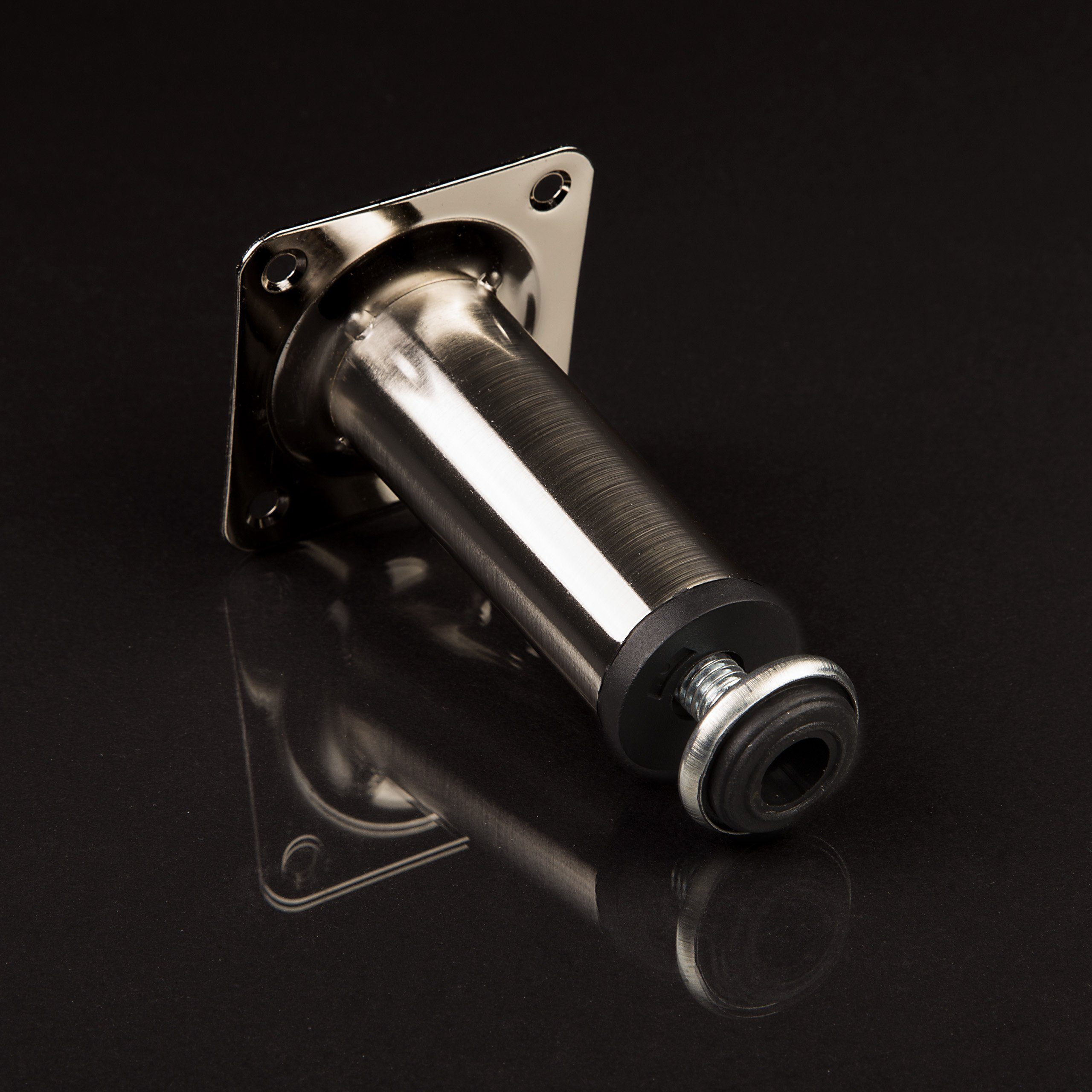 SO-TECH® Möbelfuß Möbelfuß mit Höhenverstellung Ø 30 mm Höhe: 100-150 mm, Höhe 100 mm, Edelstahloptik gebürstet mit Bodengleiter
