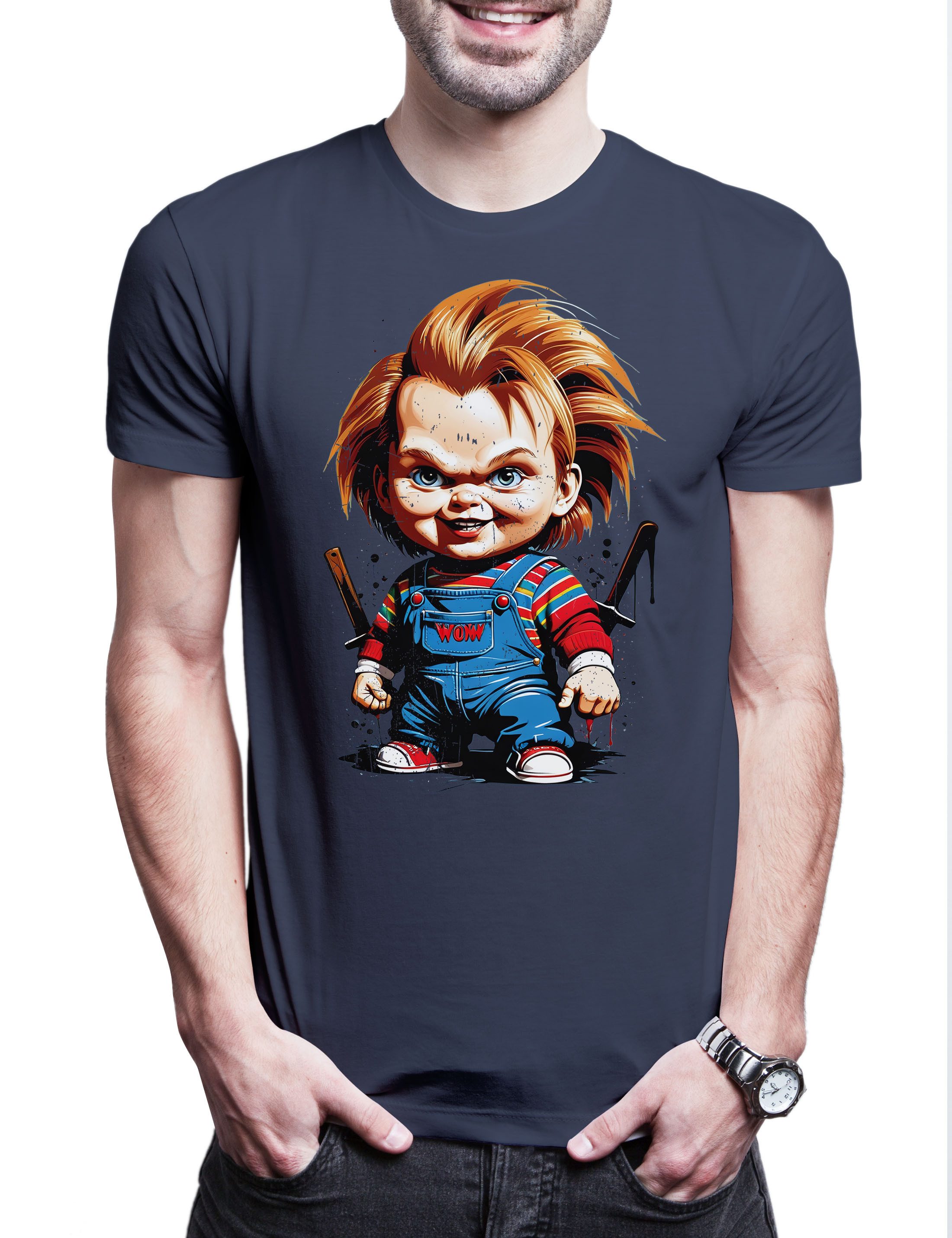 Print-Shirt Murderous Puppet Herren T-Shirt Child's Mörderpuppe Chucky Play