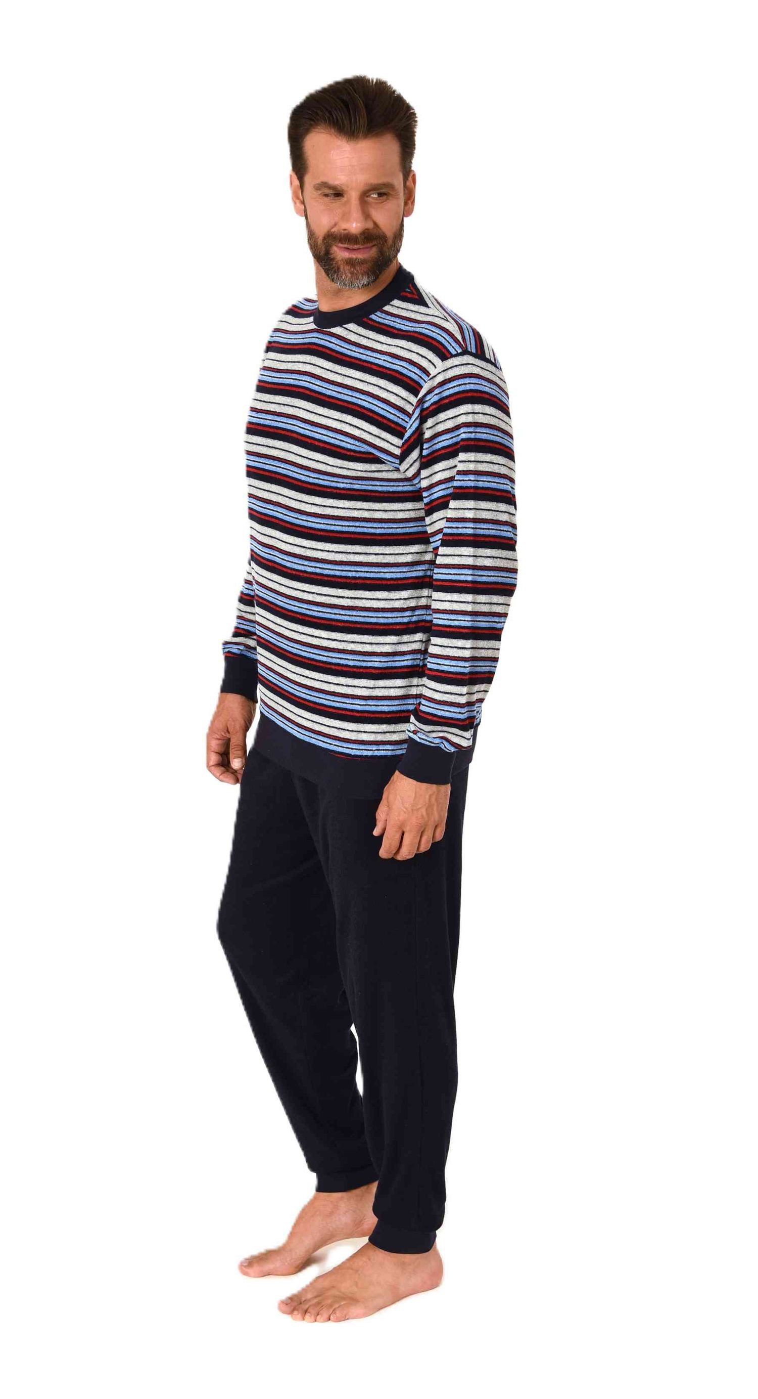 Normann Pyjama Herren langarm Frottee Schlafanzug günstig online kaufen