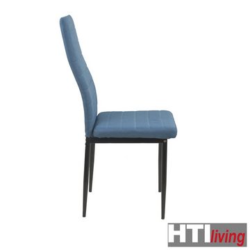 HTI-Living Esszimmerstuhl Stuhl Memphis Webstoff Blau (Stück, 1 St), Esszimmerstuhl Metallgestell Vierfuß