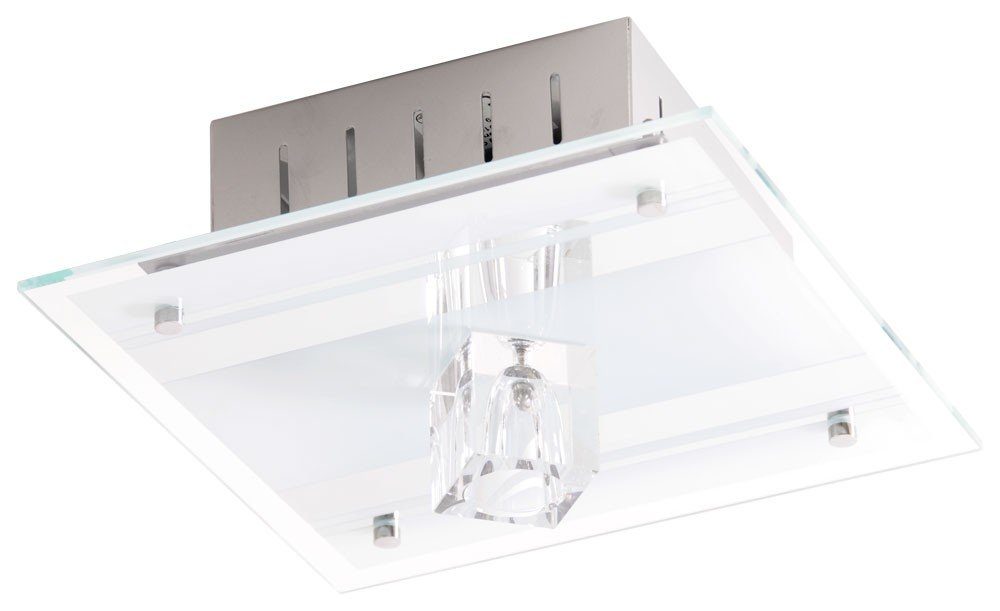 etc-shop LED Deckenleuchte, Leuchtmittel inklusive, satiniert Metall nicht Deko lackiert Spiegel Deckenleuchte ESTO Glas