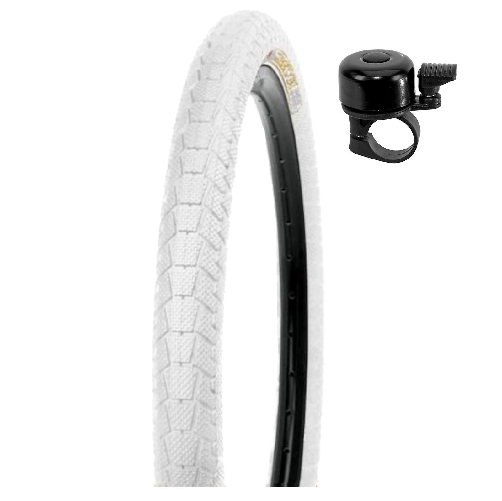 maxxi4you Fahrradreifen 1 x Kenda K-907 BMX 20 x 1,95 (50-406) Weiß inkl. Fahrradklingel