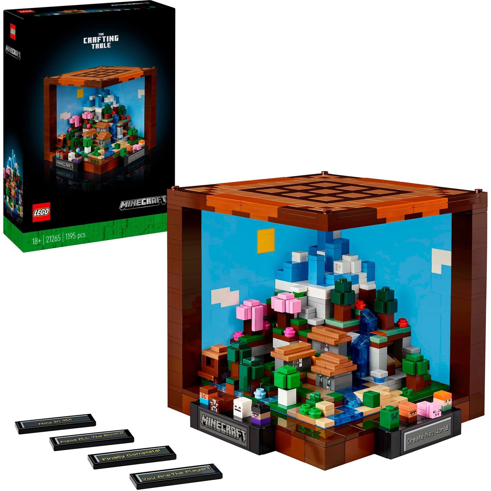 LEGO® Minecraft - Die Werkbank (21265) Konstruktions-Spielset, (Kreatives Bauset, 1195 St., LEGO 21265), Inkl. 8 Mikrofiguren