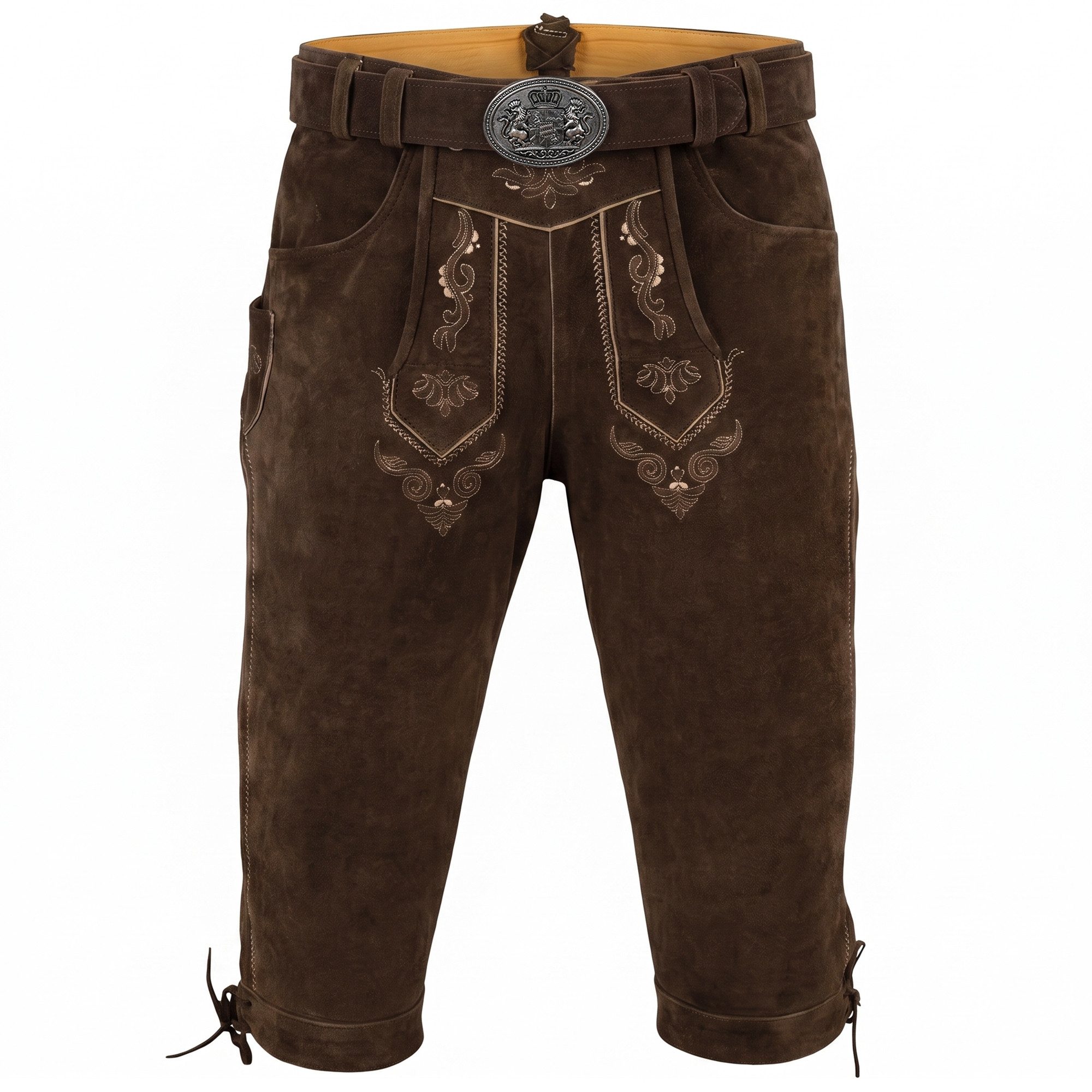 German Wear Trachtenlederhose GW822 Gürtel1901 Trachten Lederhose Kniebundhose trachtenhose Hose mit Gürtel
