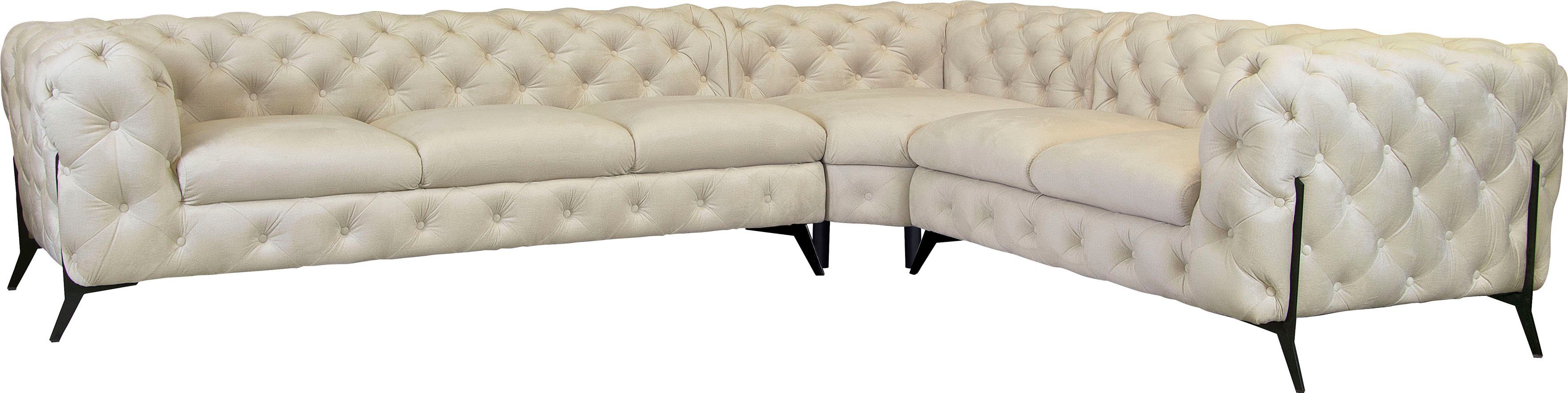 Leonique Chesterfield-Sofa Amaury L-Form, großes Ecksofa, günstig online kaufen