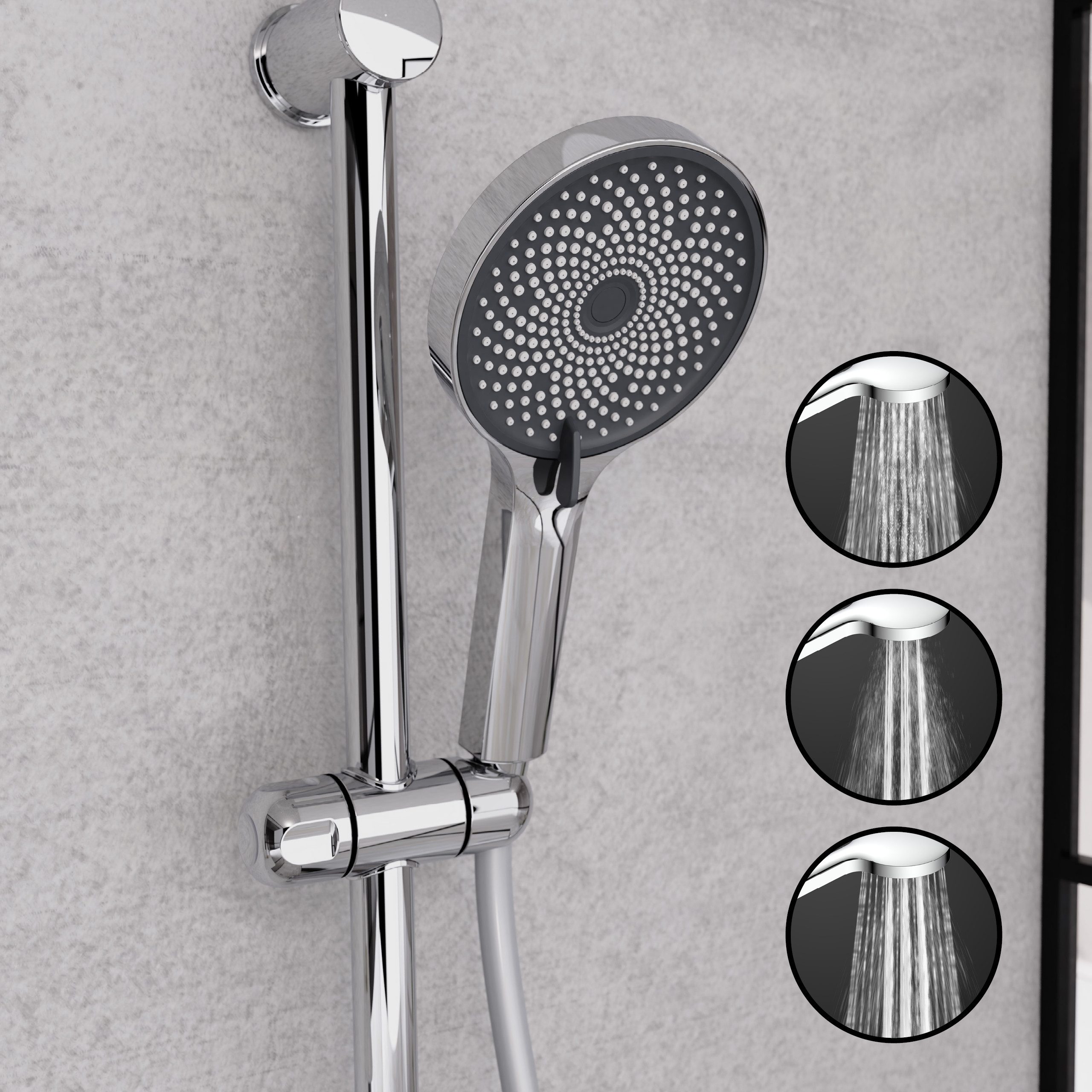 welltime Brausegarnitur Rio, Handbrause inkl. Schlauch, Mit 3 Strahlarten günstig online kaufen