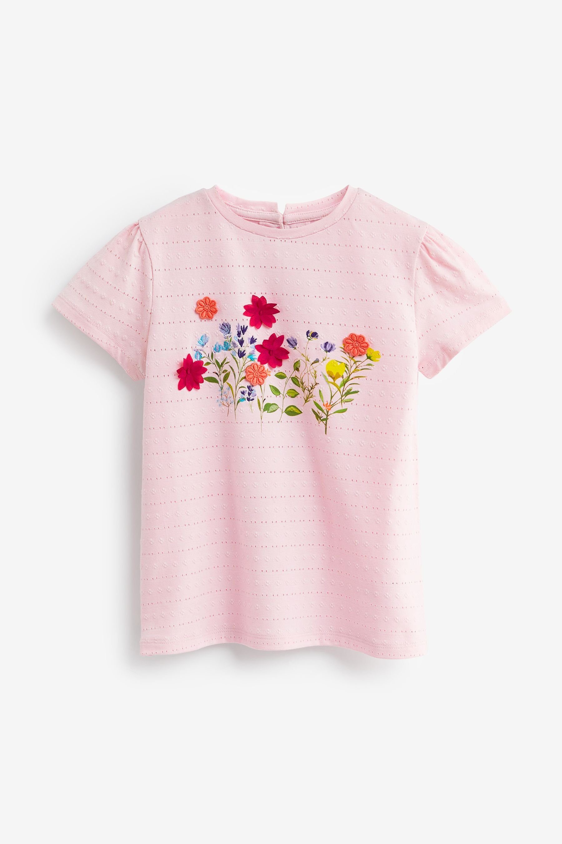 (1-tlg) Next T-Shirt mit T-Shirt Blumenstickerei
