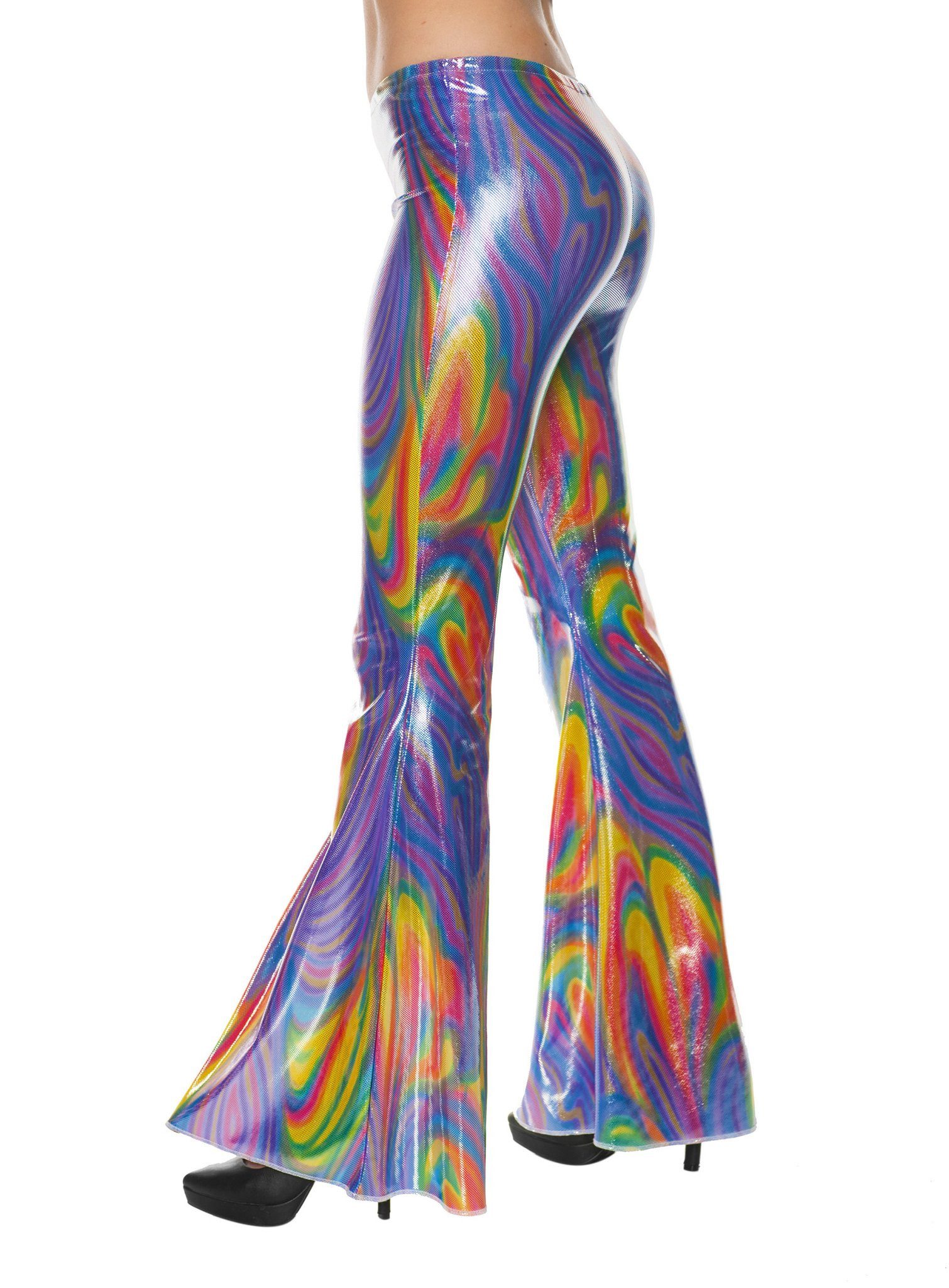 Underwraps Kostüm 70er Hippie Damenhose - Fasching Karneval Kostüm, Die Liquid Light Show für die Beine