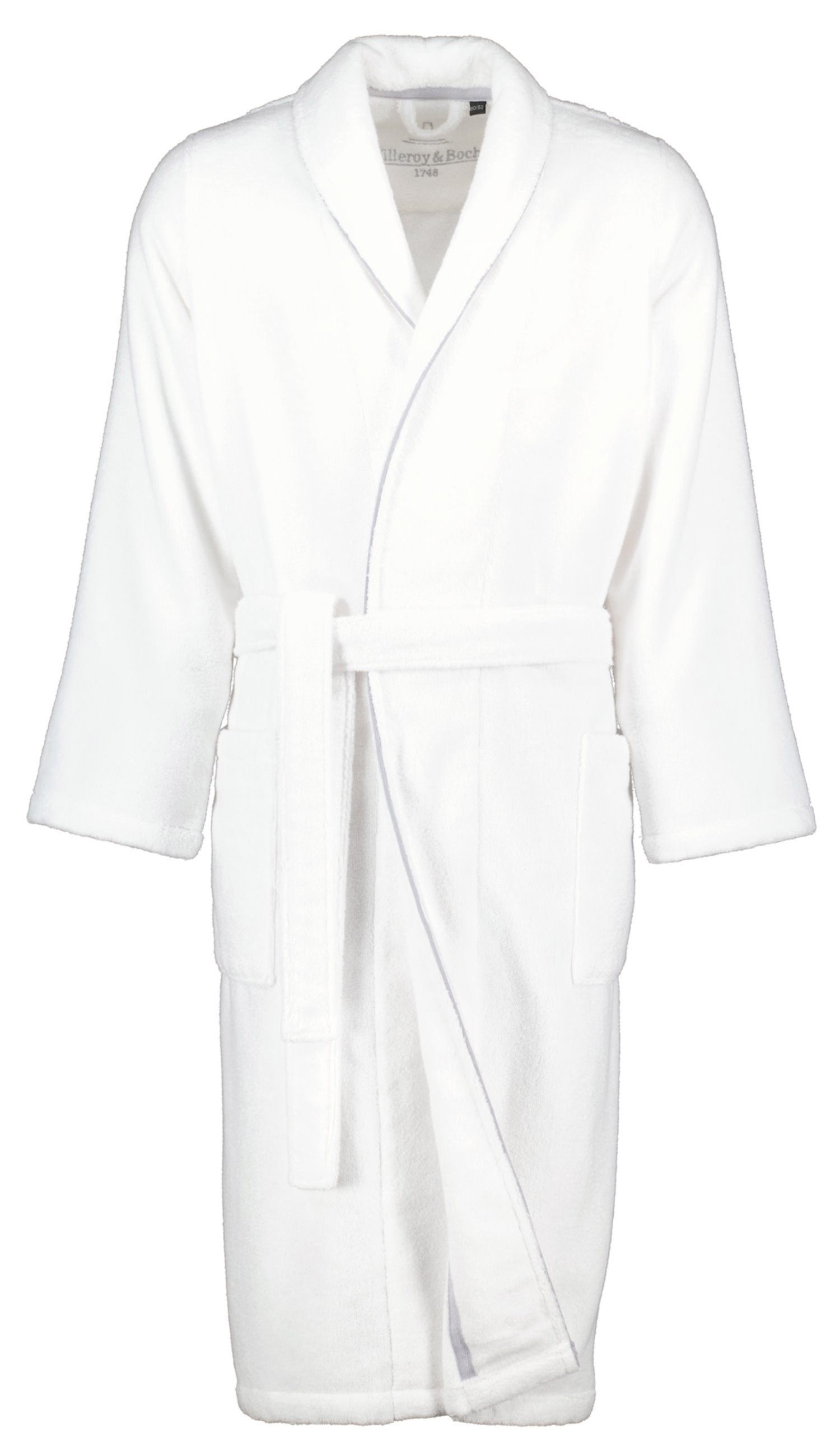 Villeroy & Boch Damenbademantel Damen Bademantel, Midi, Baumwolle, Schalkragen, Gürtel, Baumwolle