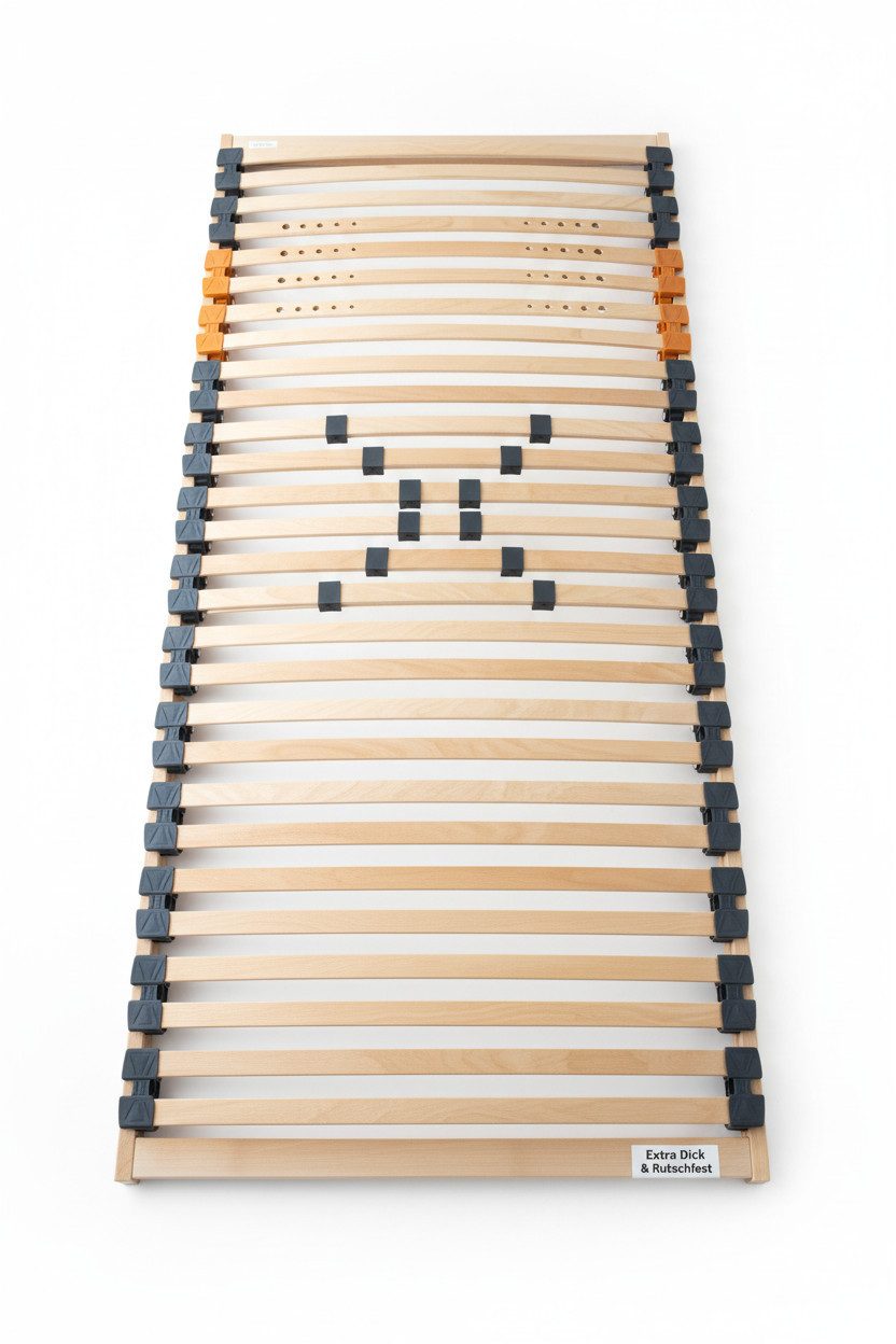 Lattenrost GS BASIS - metallfrei - 90x200 & 140x200 cm, geborgenschlafen, optimale Druckentlastung, geringe Höhe, einfache Handhabung