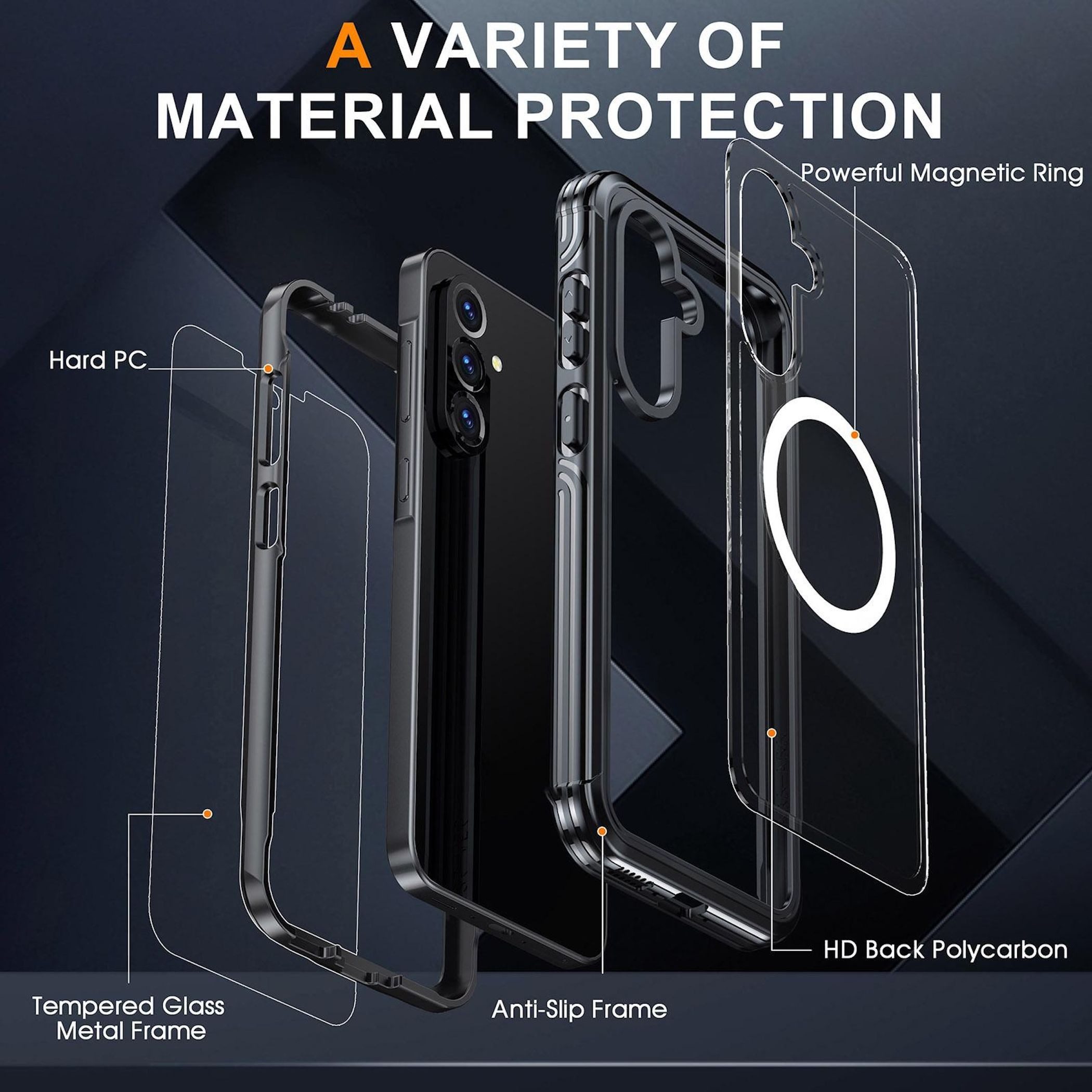 Wigento Handyhülle MagSafe für Samsung Galaxy A17 5G Full Schutz Hülle Bumper Schwarz, Full Body, MagSafe-Unterstützung, präzise Passform