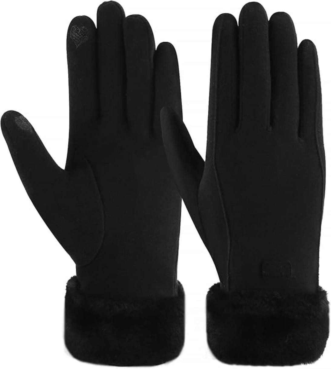 Fleecehandschuhe Winterhandschuhe Damen,Handschuhe Warm mit Thermofleece Gefüttert