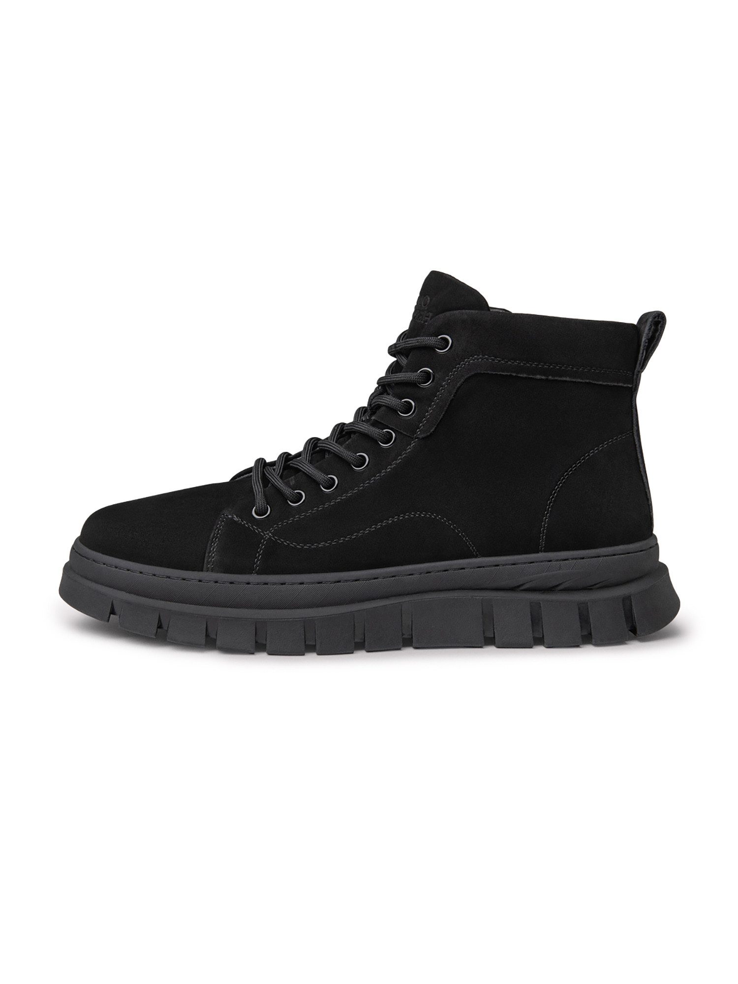 OMBRE Herren Ankleboots aus Nubuk mit seitlichem Reißverschluss Schwarz 45 Ankleboots (kein Set)
