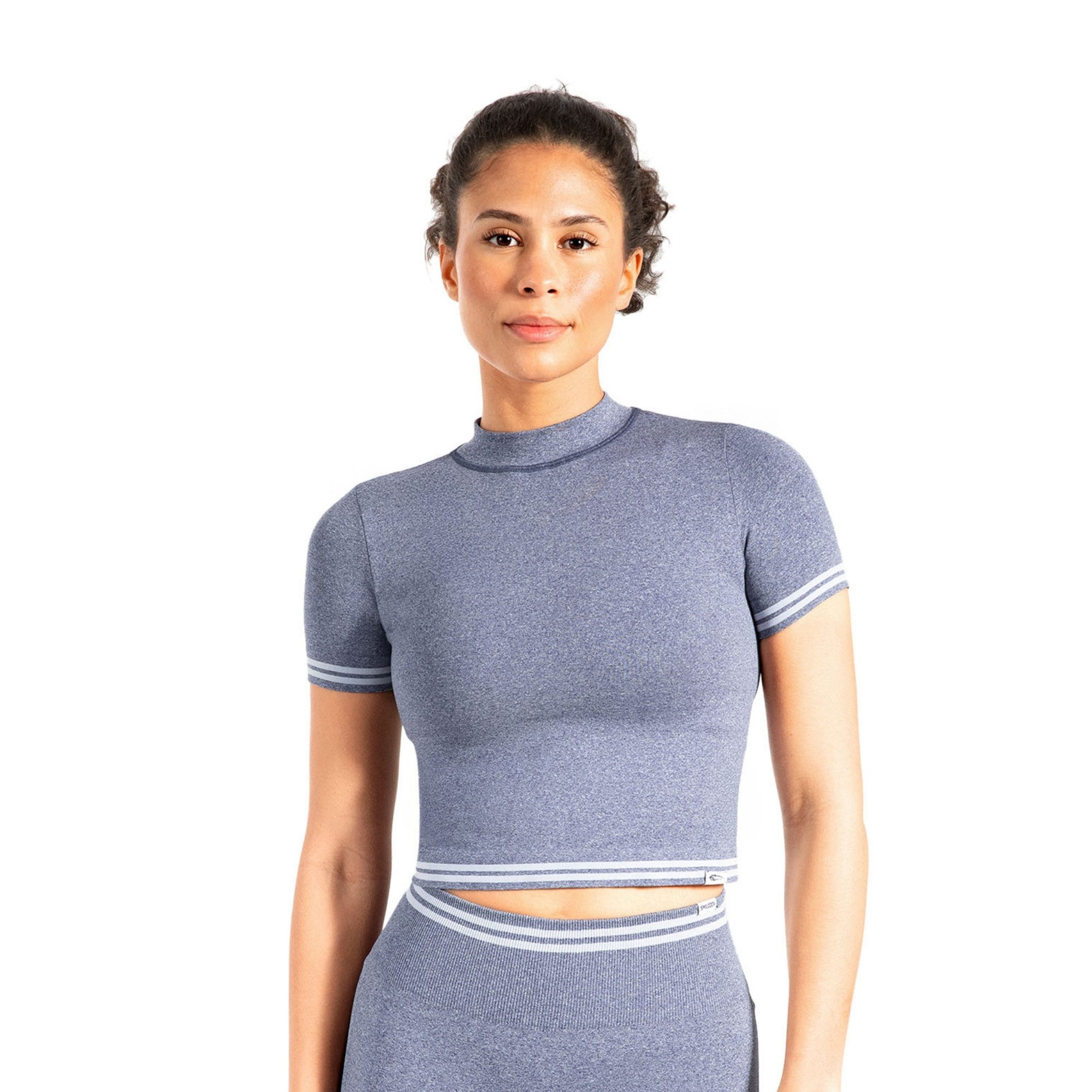 Smilodox T-Shirt Miriel, Gym Oberteil Crop Shirt mit elastischem Bund, figurformend Elastisch, blickdicht, bauchfrei Bequeme Passform Sport Alltag