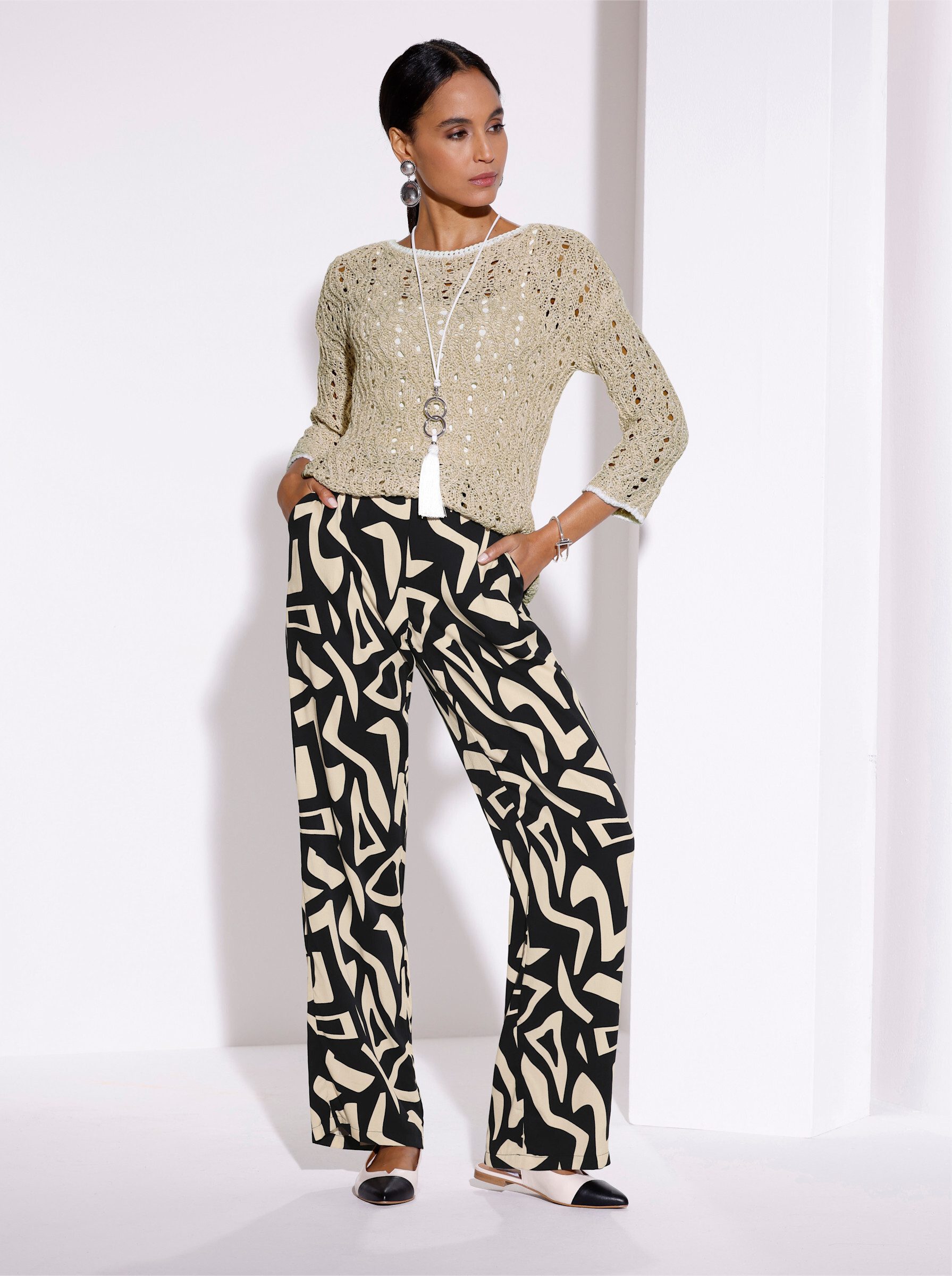 creation L Jerseyhose Druckhose komfortabel