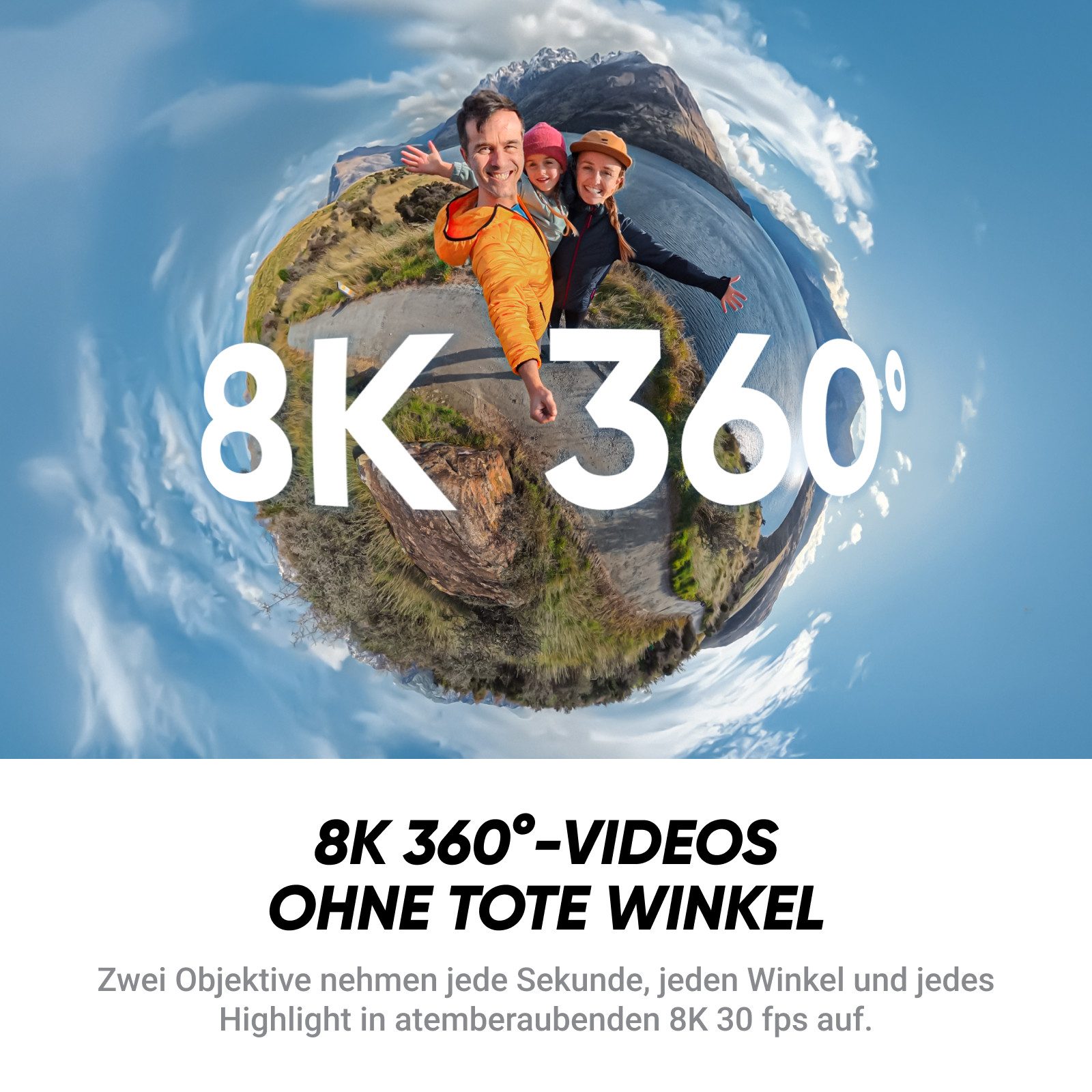 Insta360 Insta360 X4 Air – 165g leichte 8K 360°-Kamera Action Cam (8K, Bluetooth, WLAN (Wi-Fi) weiß