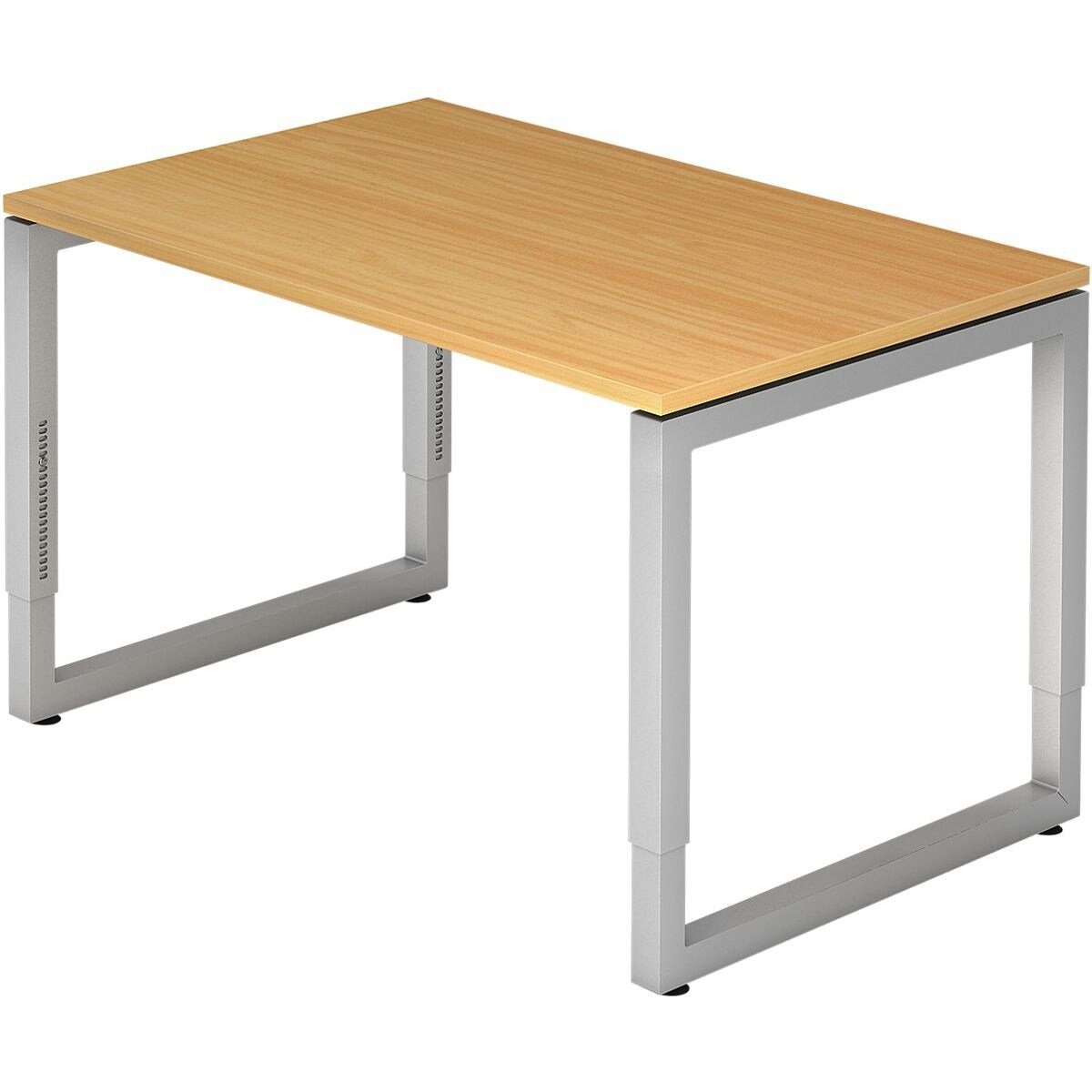 HAMMERBACHER Schreibtisch R-Line, mit rechteckiger schwebender Tischplatte, Bügelfuß, höhenverstellbar buche