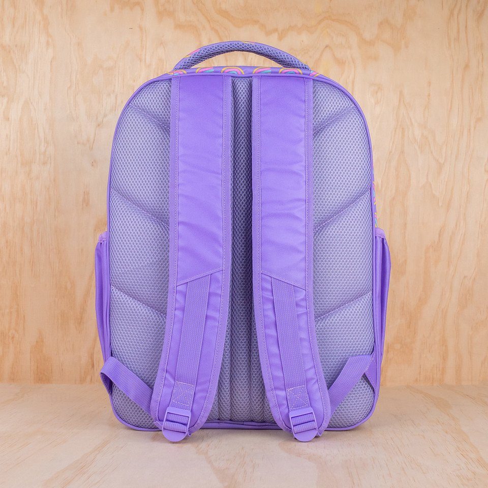 MontiiCo Kinderrucksack Großer Rucksack Regenbogen für Mädchen Lila Kinder Schultasche für 